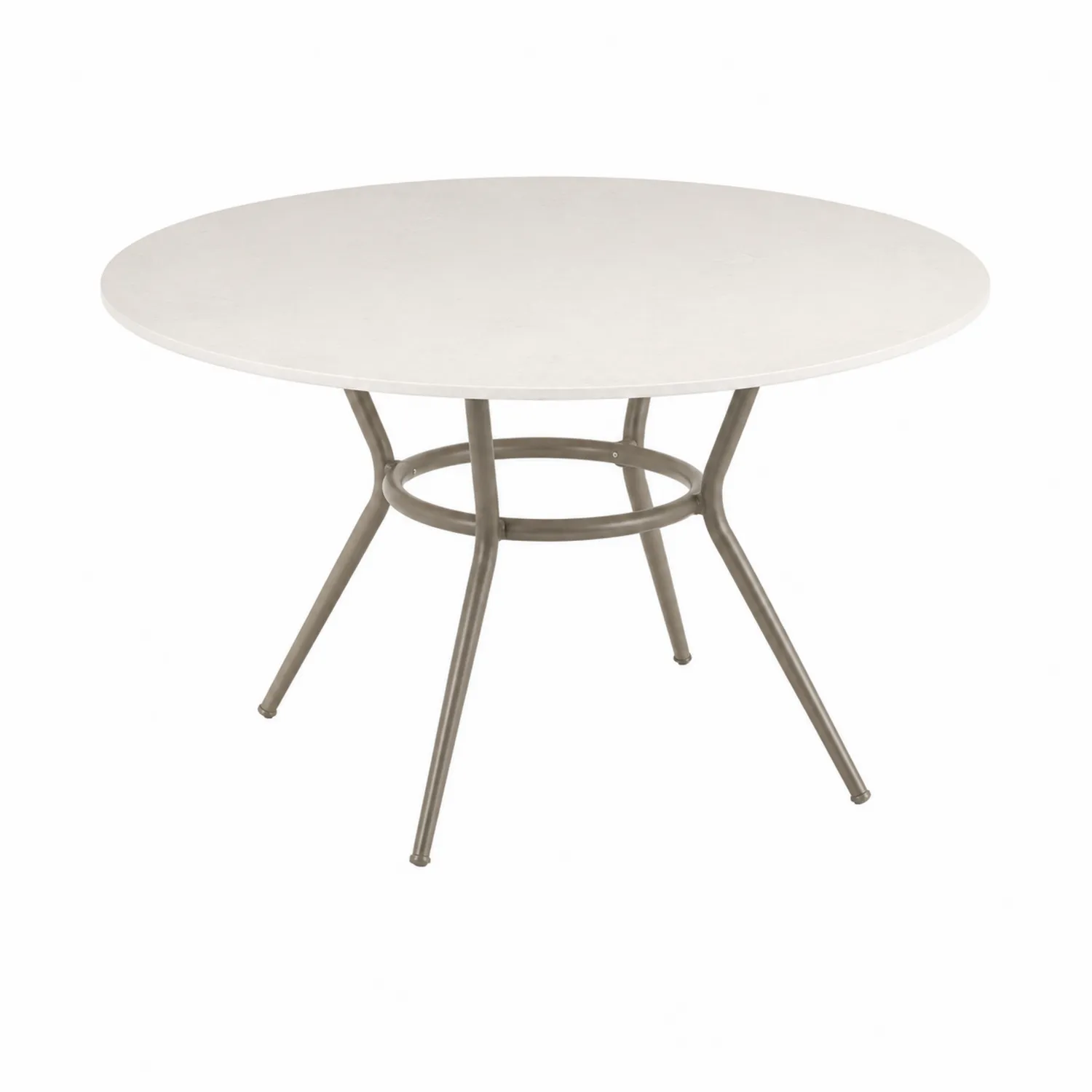 Table Ronde de Jardin en Métal et Composite Blanc 120 cm