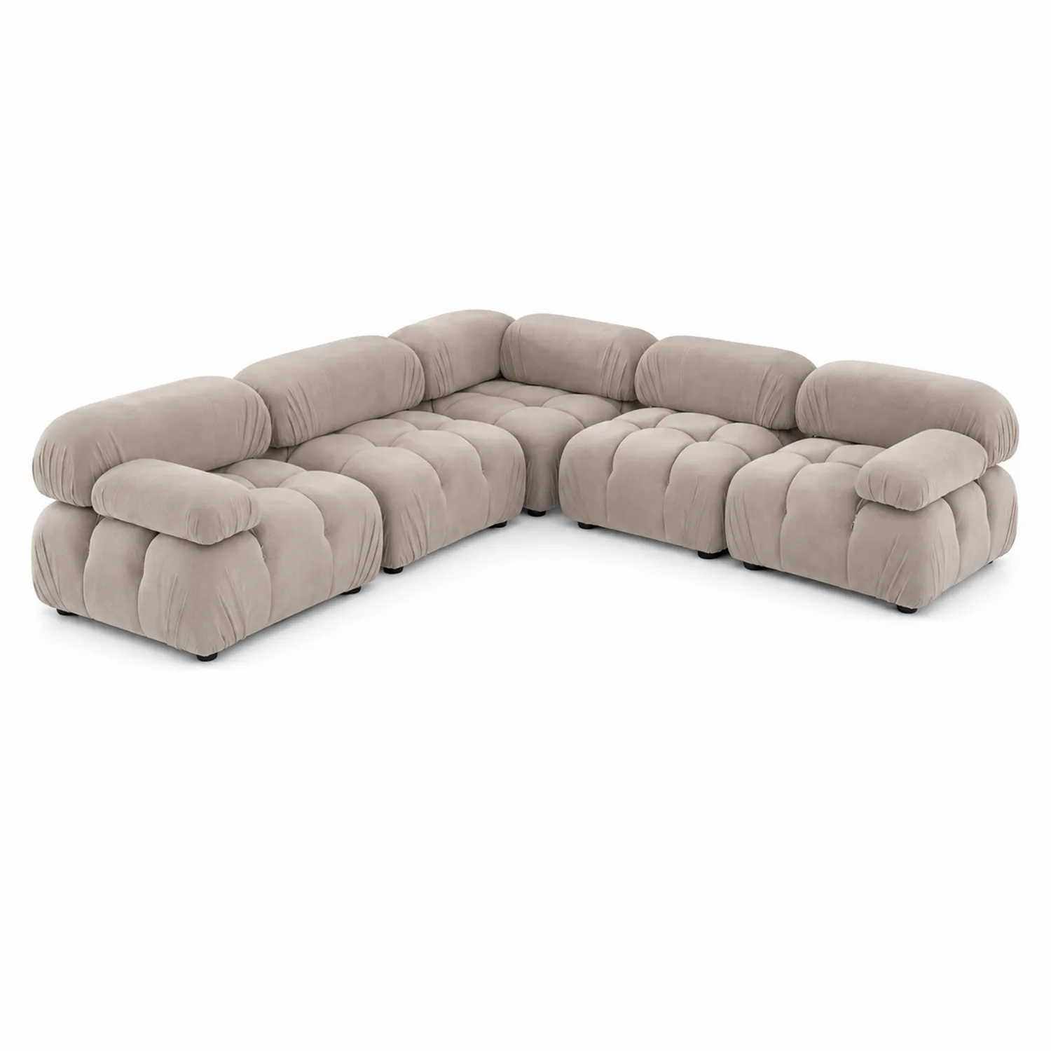 Canapé modulable en velours Beige