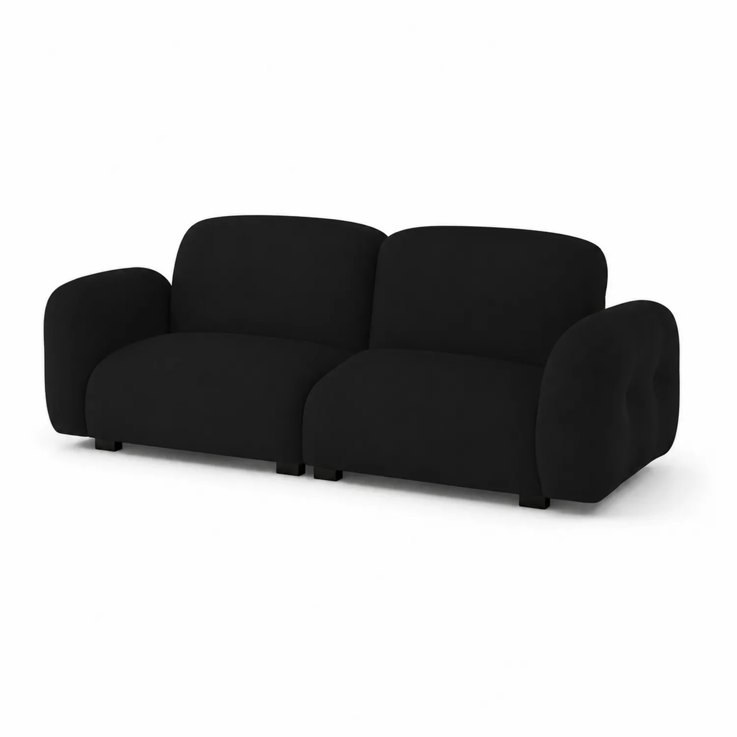 Canapé modulable 2 places en tissu avec accoudoirs arrondis 180x90x85 cm