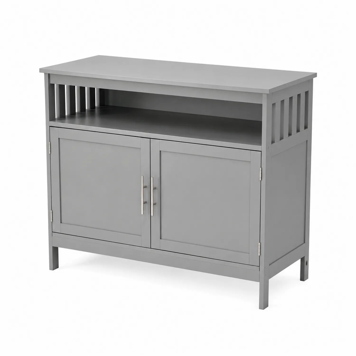 Buffet en bois gris avec portes battantes