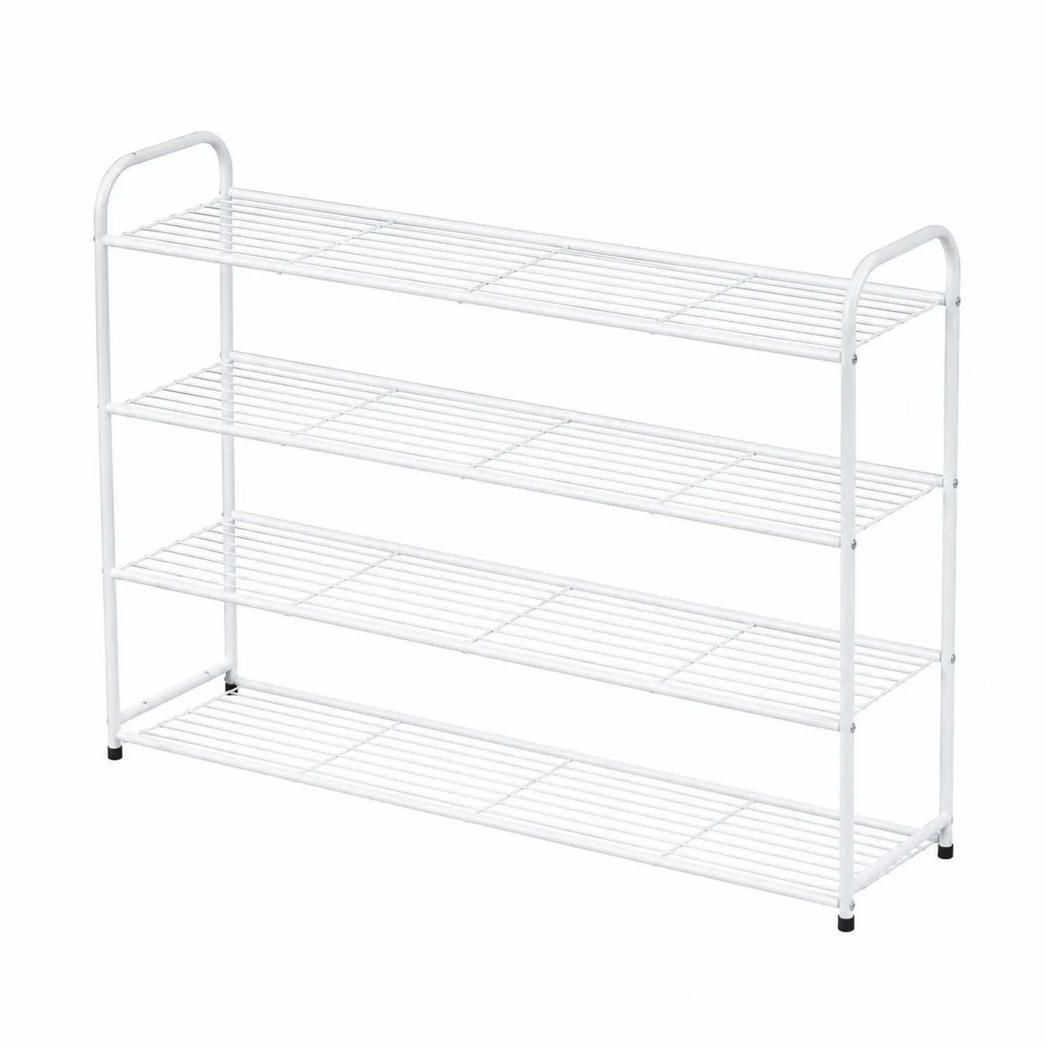 Étagère à chaussures en métal blanc 4 niveaux 80x30x79 cm