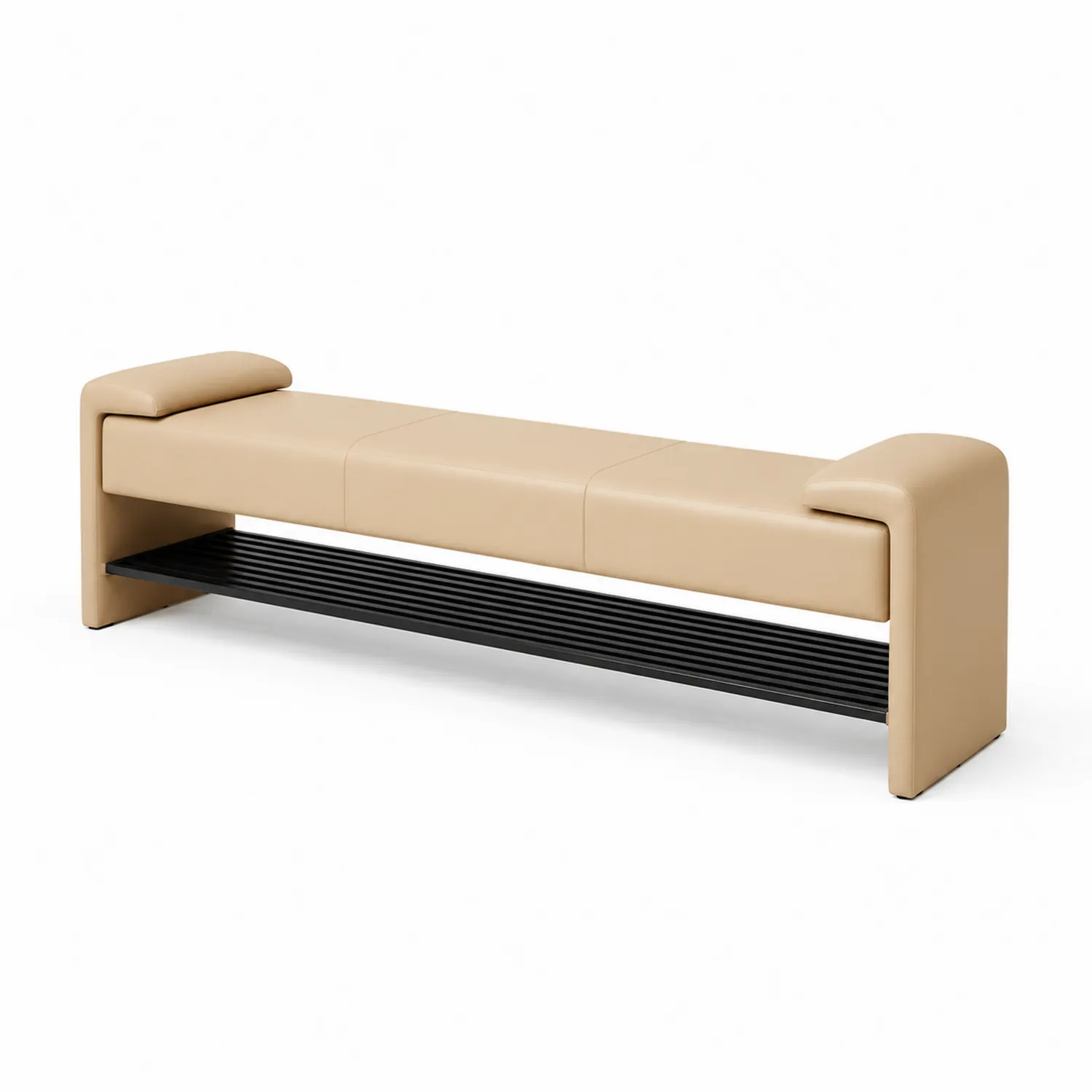 Banc en Cuir Synthétique avec Étagère en Métal 180x40x50 cm