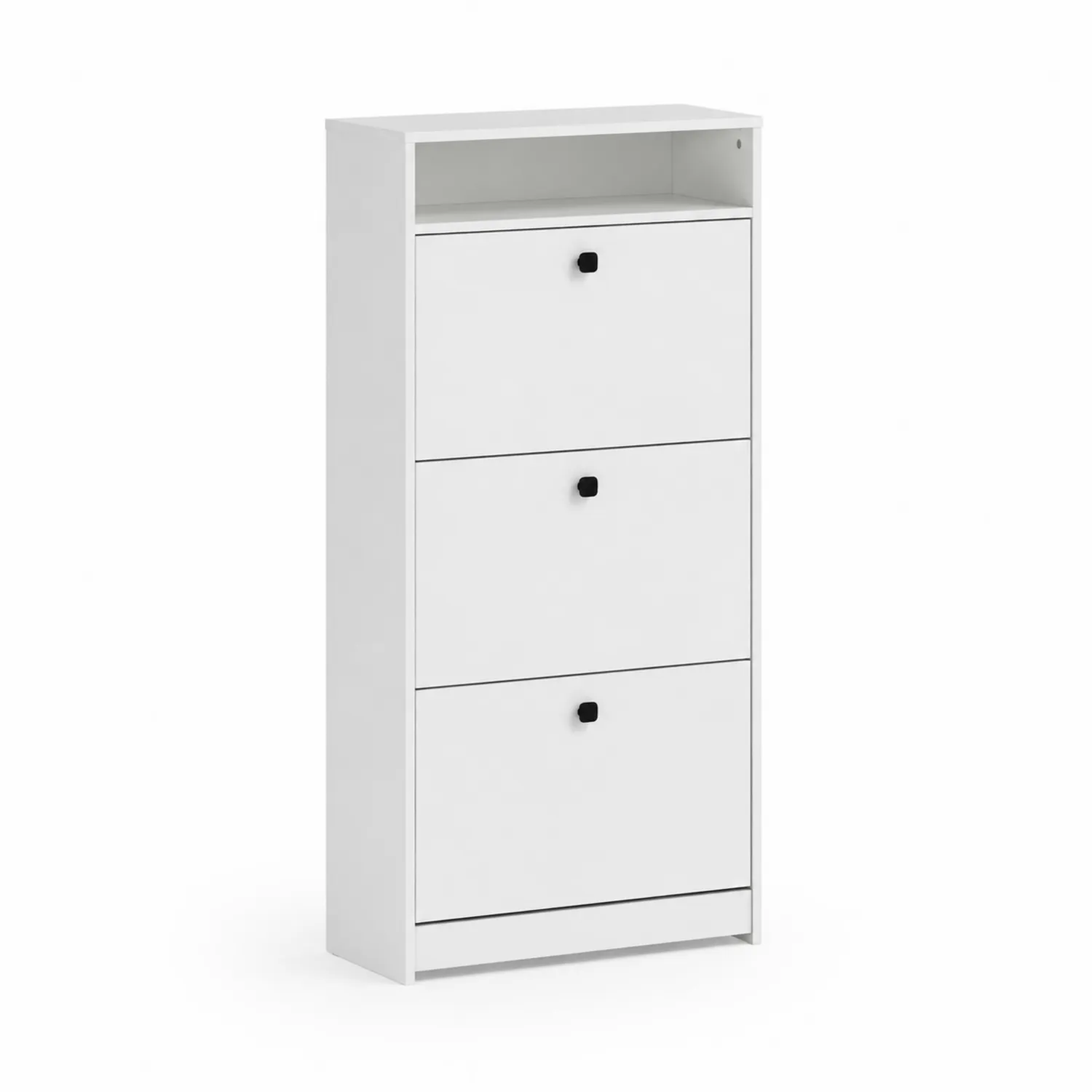 Meuble à chaussures en bois blanc avec 3 casiers