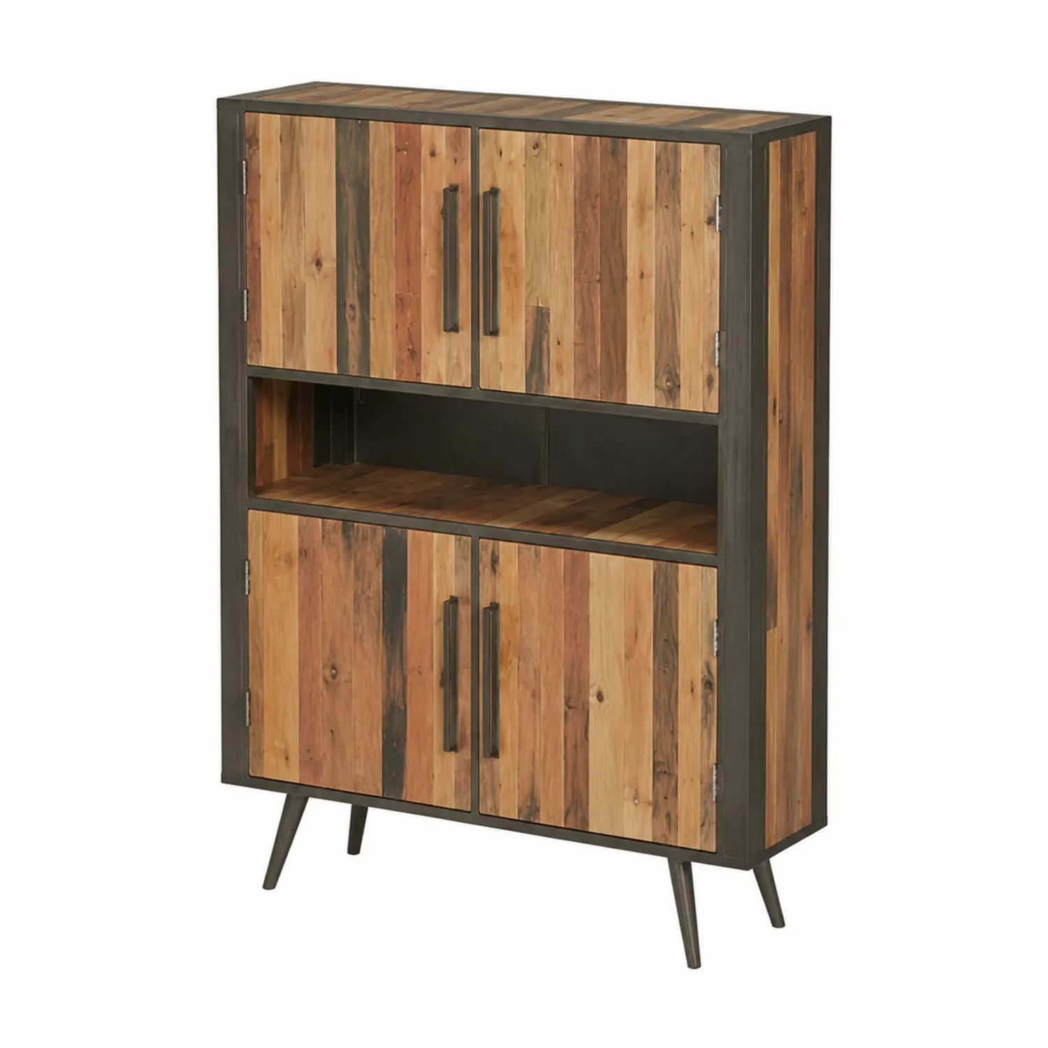 Buffet en bois et métal 120x40x180 cm