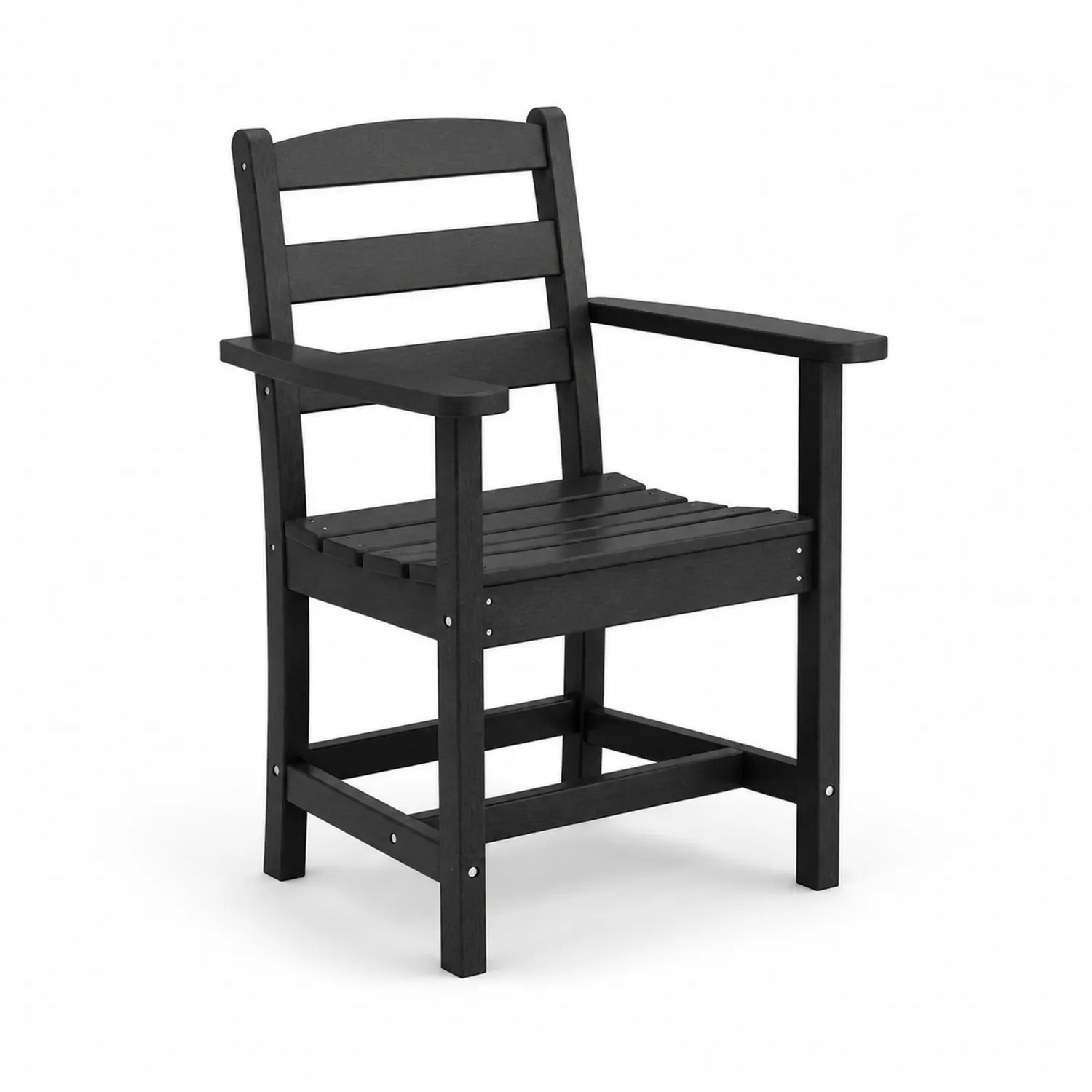 Chaise de jardin en bois composite avec accoudoirs Noir