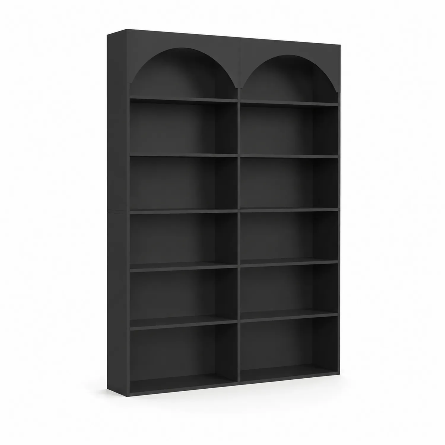 Bibliothèque double en MDF noir 200x180x30 cm
