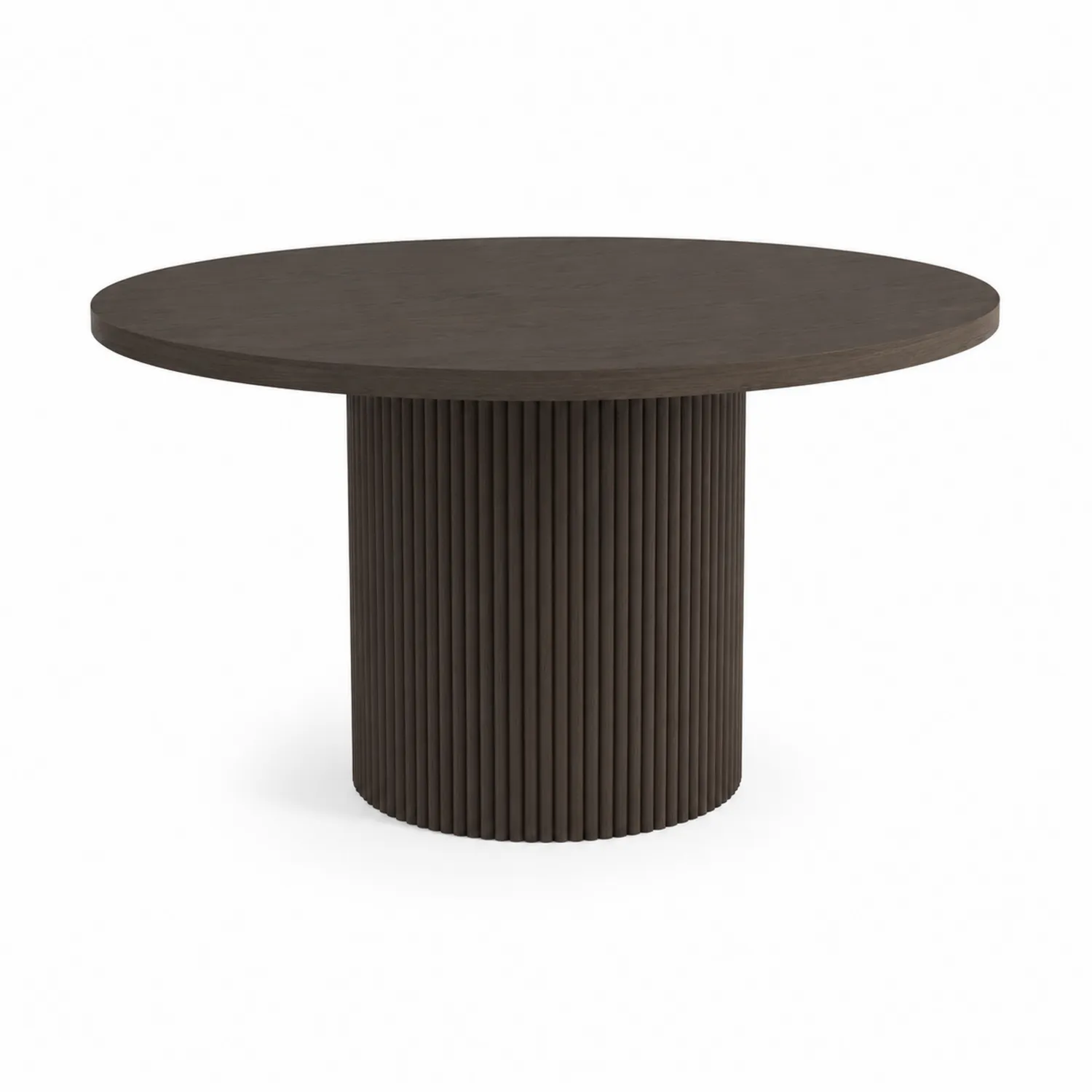 Table ronde en bois de chêne marron Ø120 cm