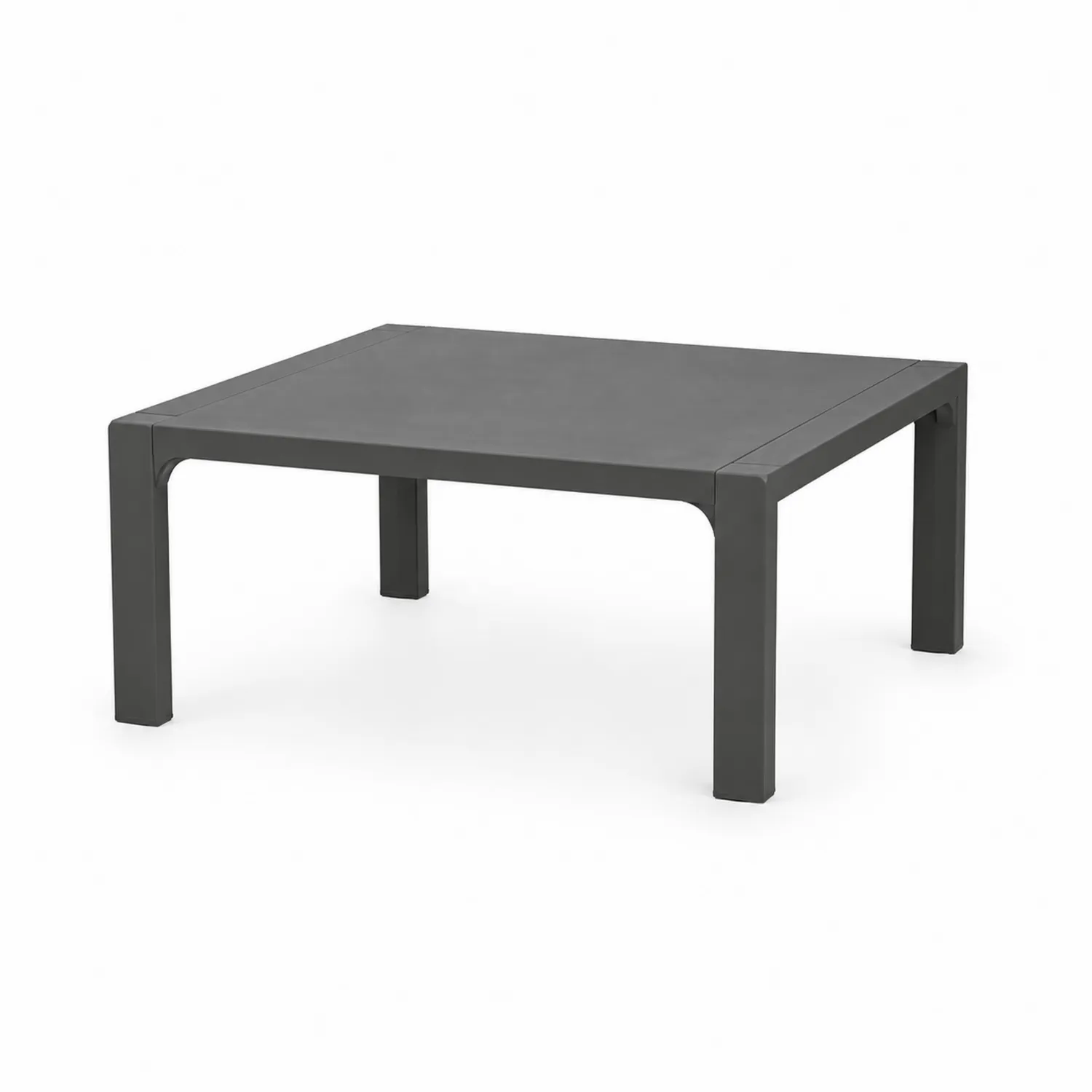 Table basse rectangulaire en plastique gris 90 cm x 55 cm