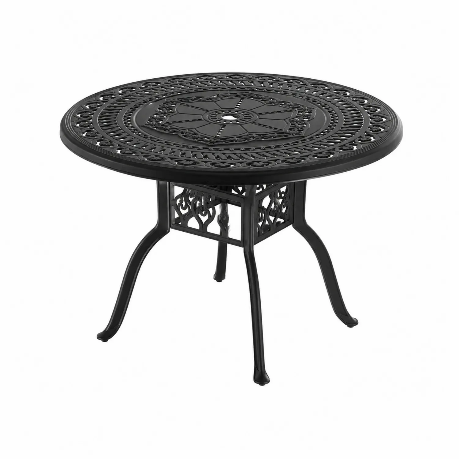 Table de jardin ronde en métal Noir Ø100 cm