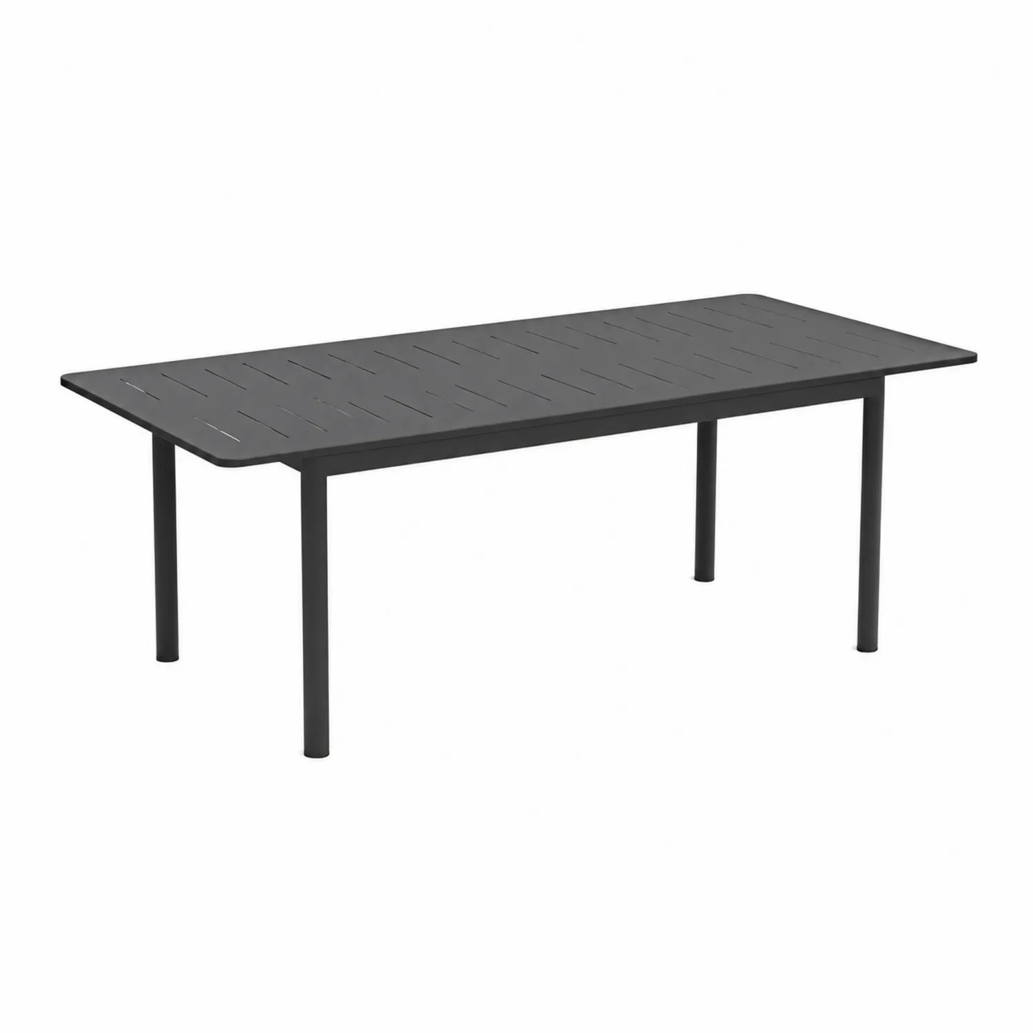 Table de jardin rectangulaire en métal noir 180x90x75 cm