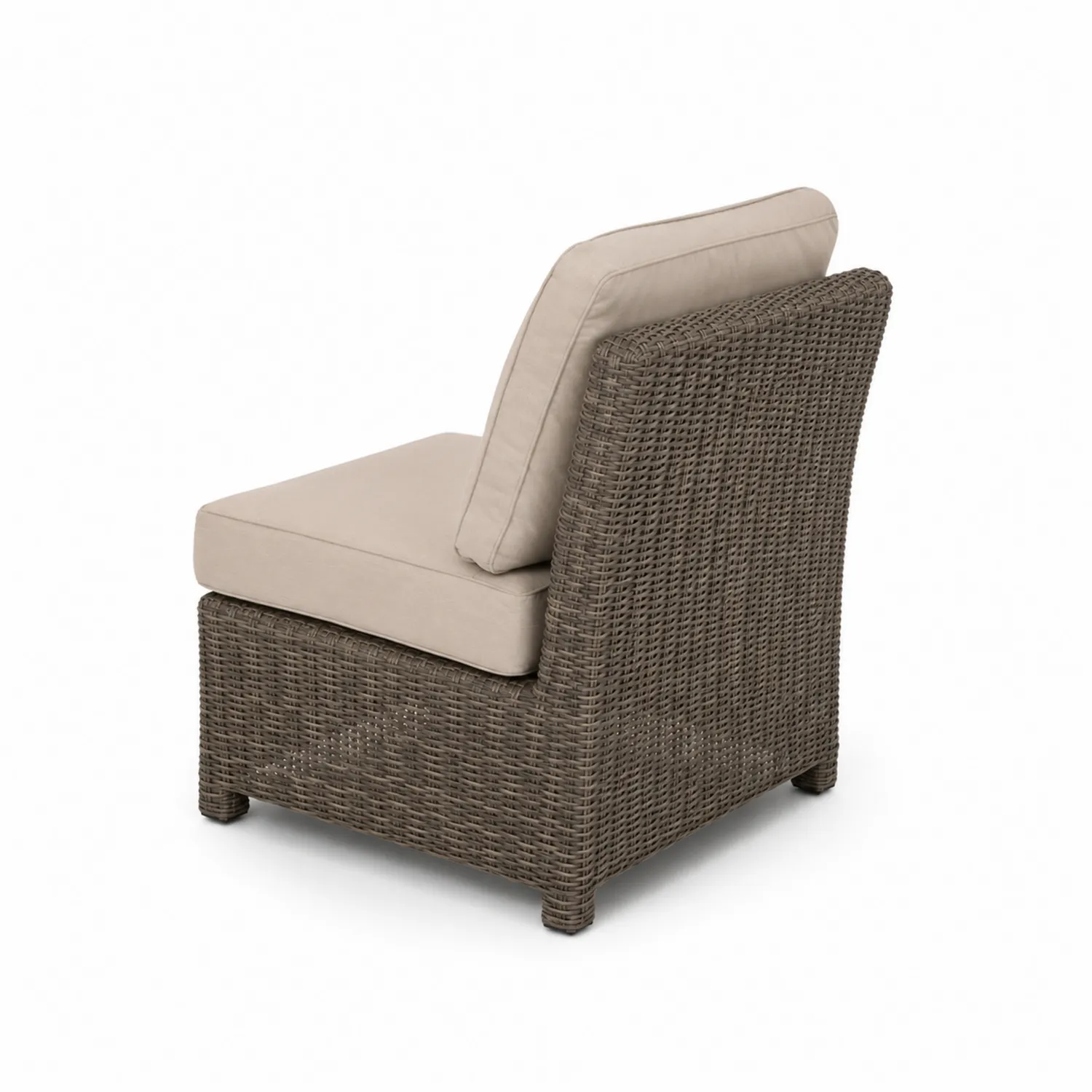 Fauteuil en résine tressée Marron avec coussins Beige 65x70x80 cm-norqironix