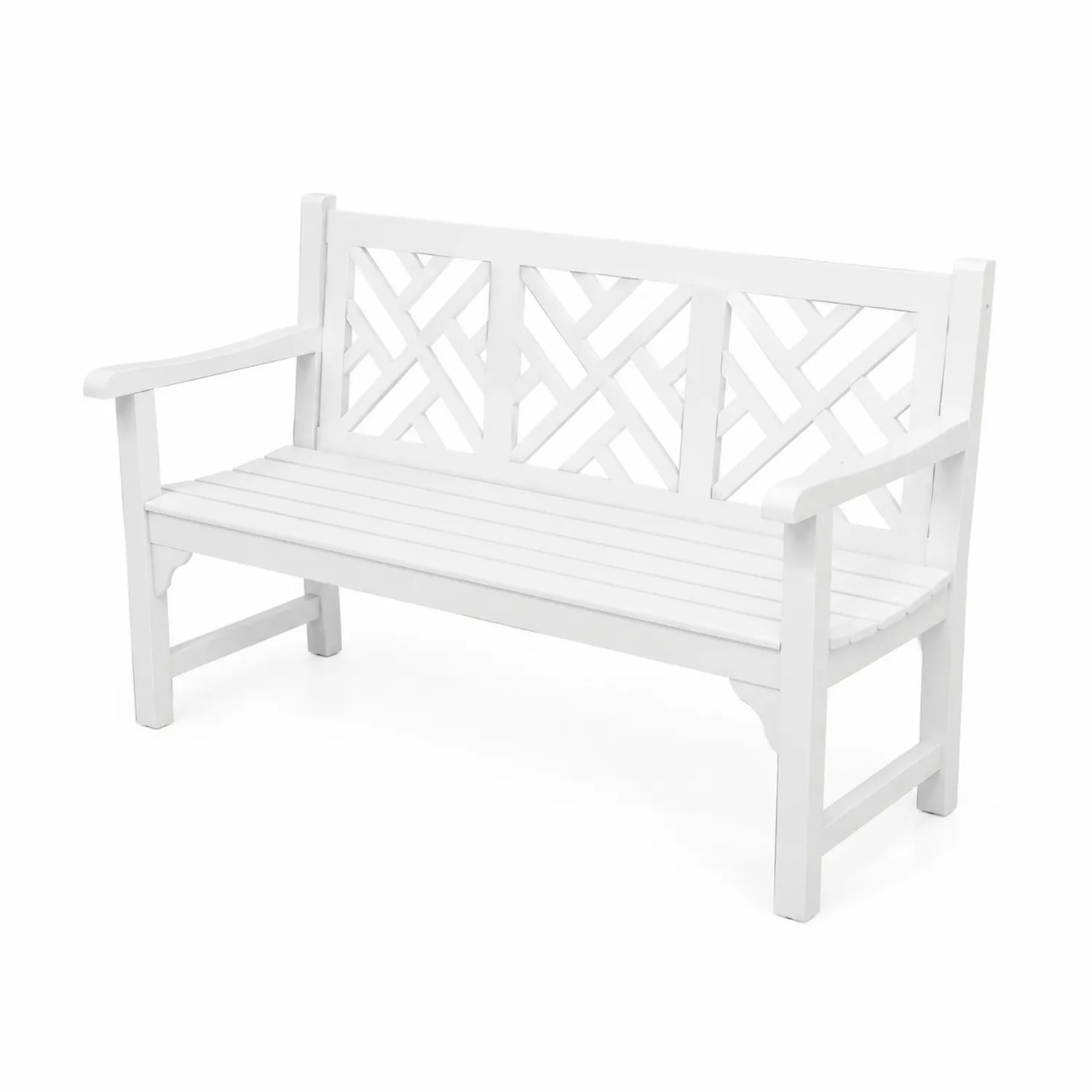 Banc en bois blanc pour extérieur, 120 cm-norqironix