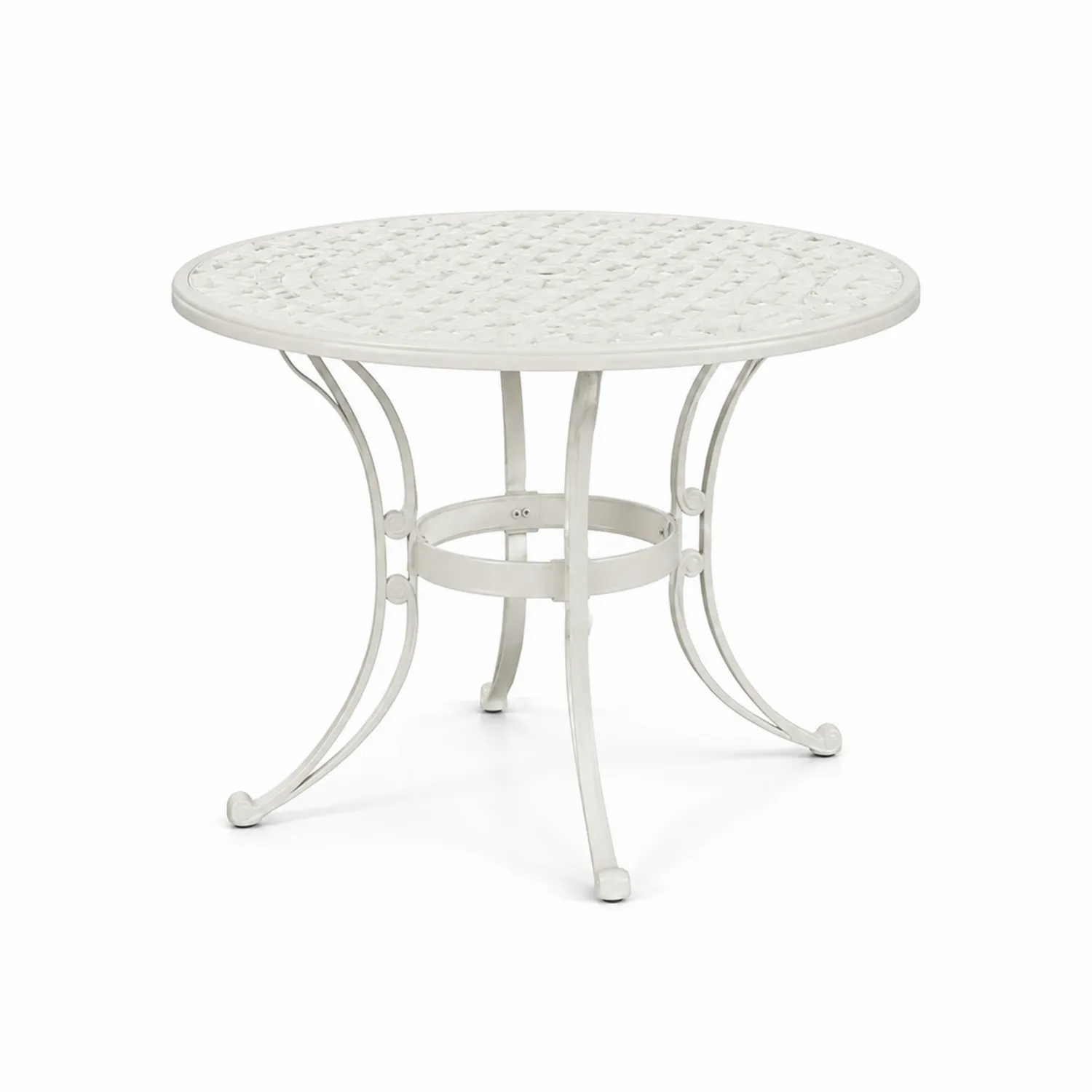 Table ronde de jardin en métal Blanc-norqironix