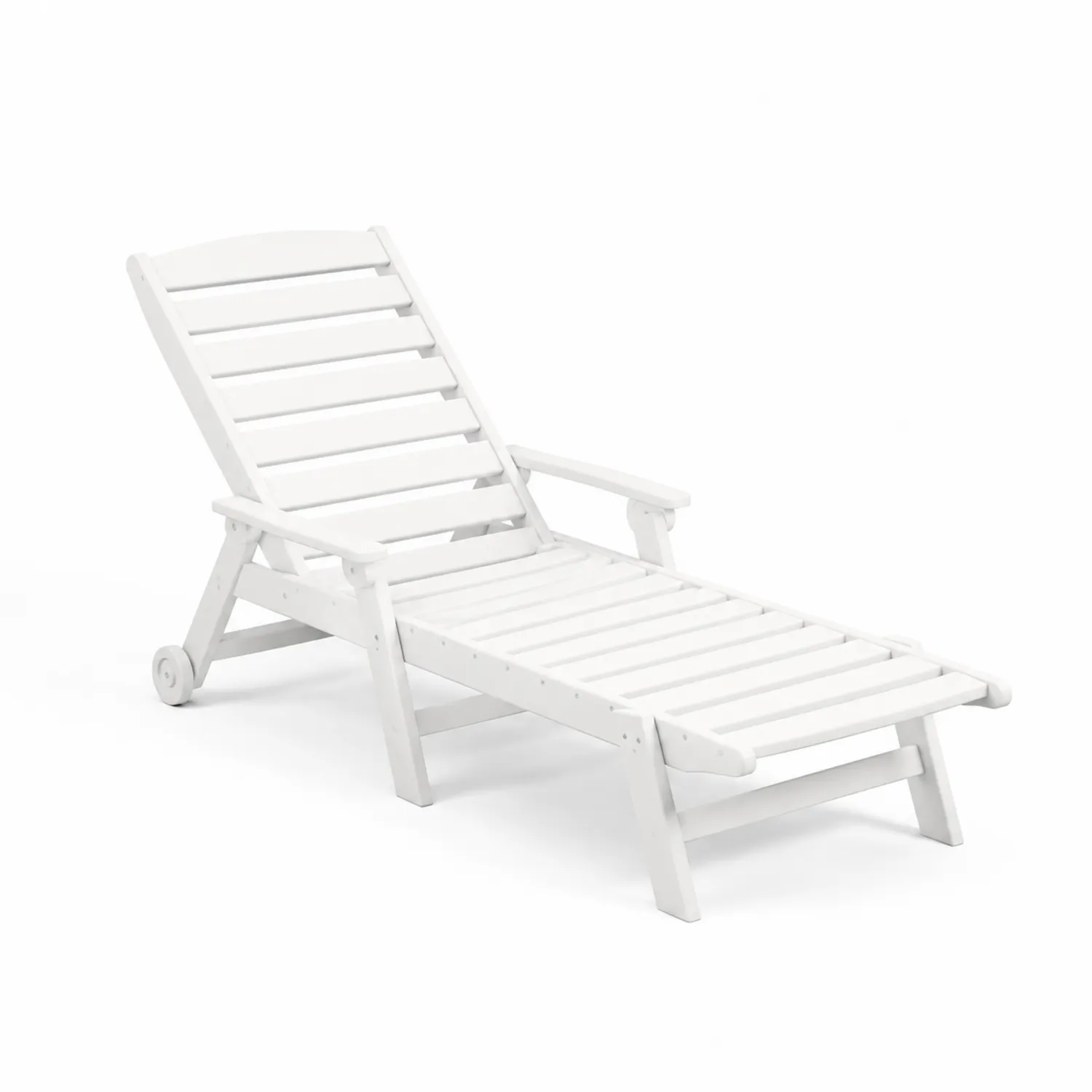 Chaise longue en bois blanc à dossier réglable-norqironix