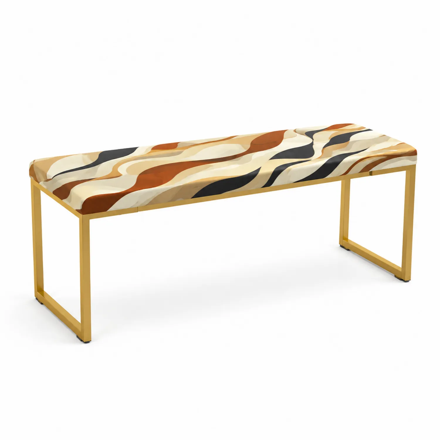 Banc en polyester multicolore avec cadre en métal-norqironix