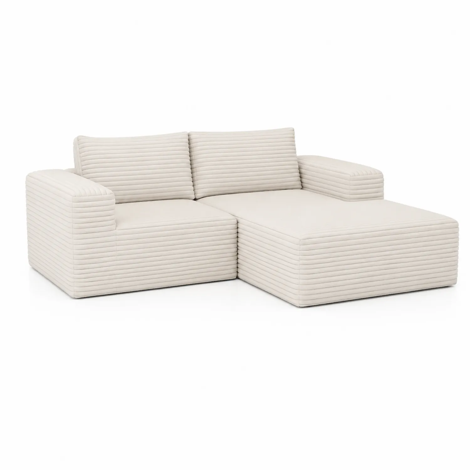 Canapé d'angle en tissu côtelé Beige-norqironix
