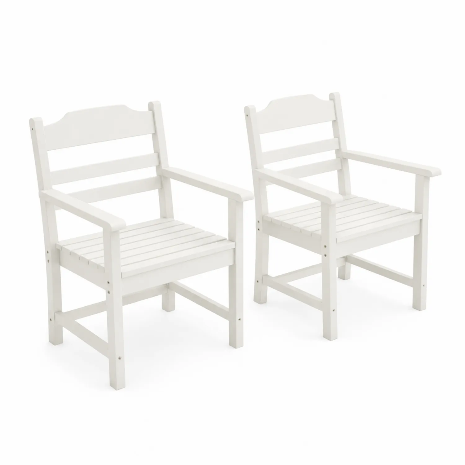 Lot de 2 chaises de jardin en bois blanc-norqironix