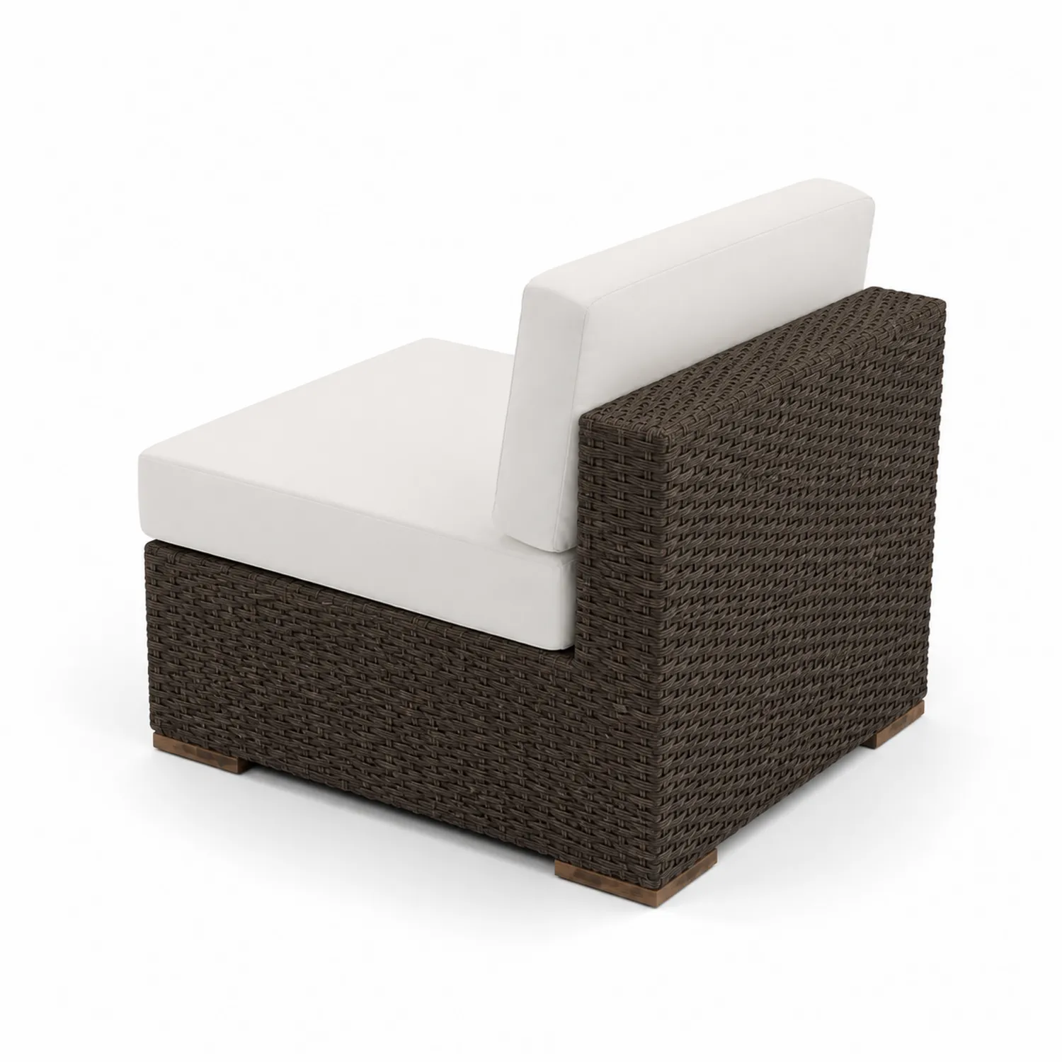 Fauteuil extérieur en rotin avec coussins en polyester beige-norqironix
