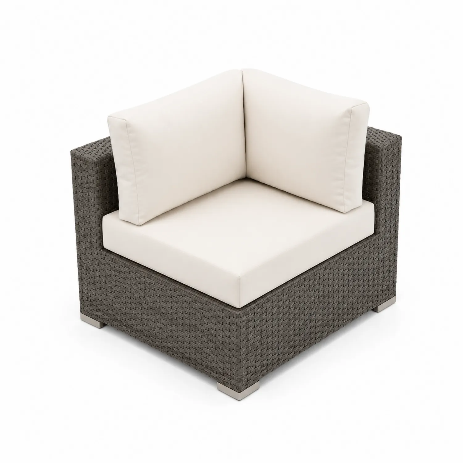 Fauteuil d'extérieur en résine tressée avec coussins en polyester 75x75x64 cm-norqironix