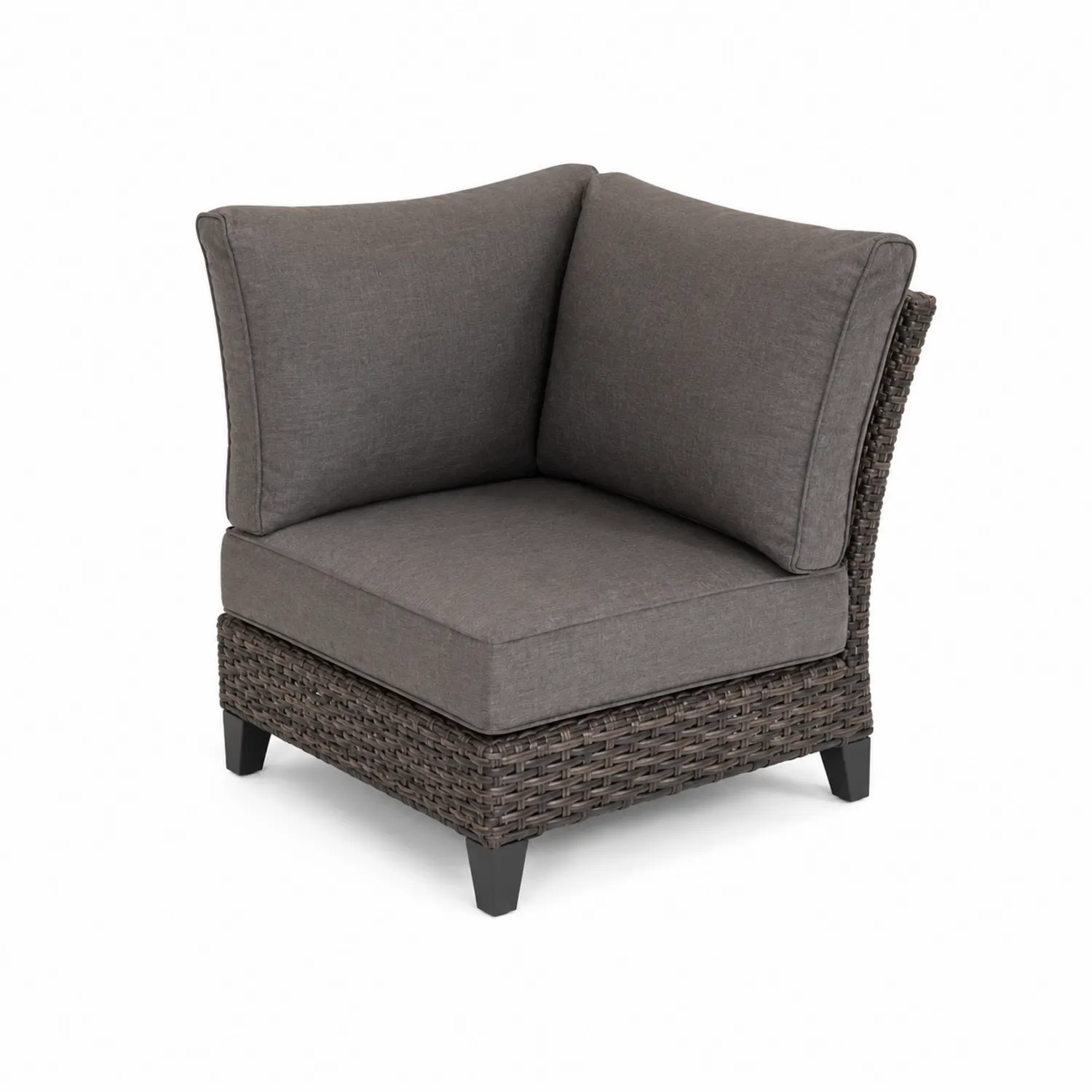 Fauteuil d'angle en résine tressée et tissu Gris-norqironix