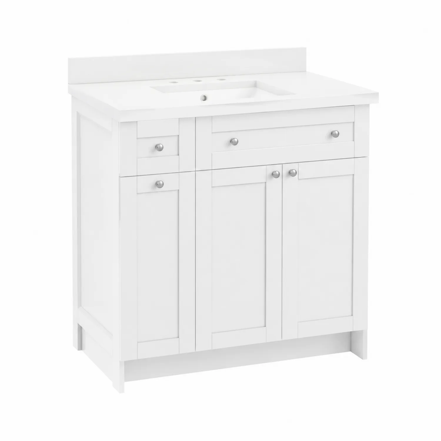 Meuble lavabo en MDF Blanc avec tiroirs et portes-norqironix
