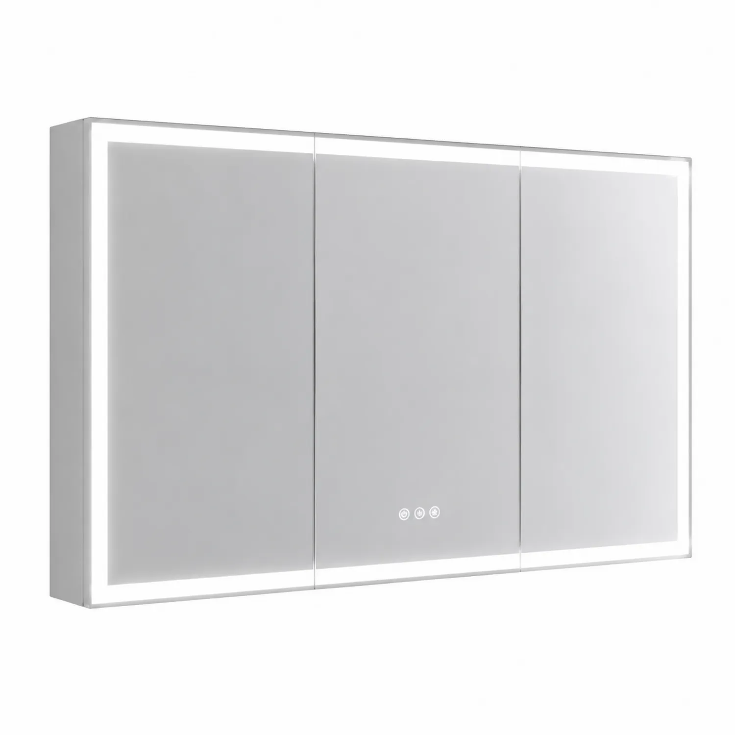 Armoire de salle de bain en bois avec miroir LED 120x70x15 cm-norqironix