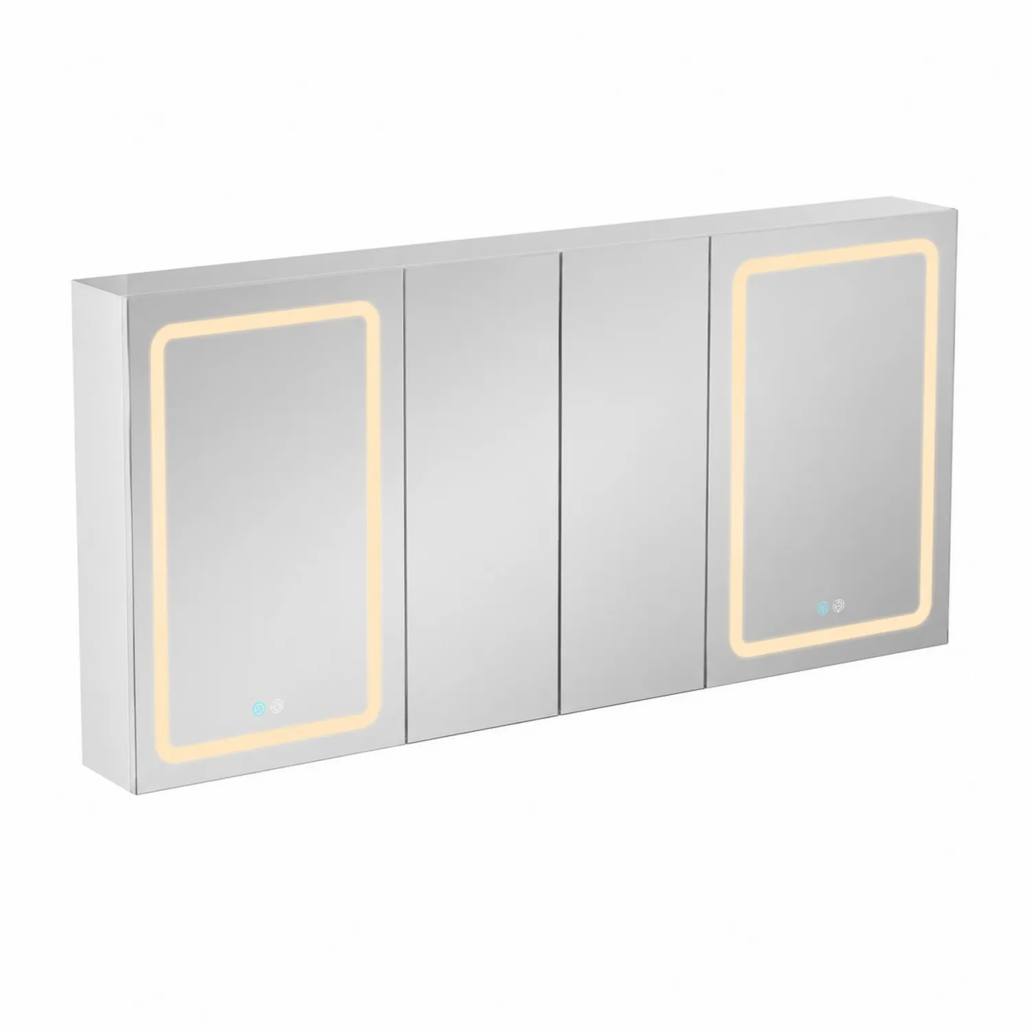 Armoire de salle de bain avec LED en aluminium 120x14x60 cm-norqironix