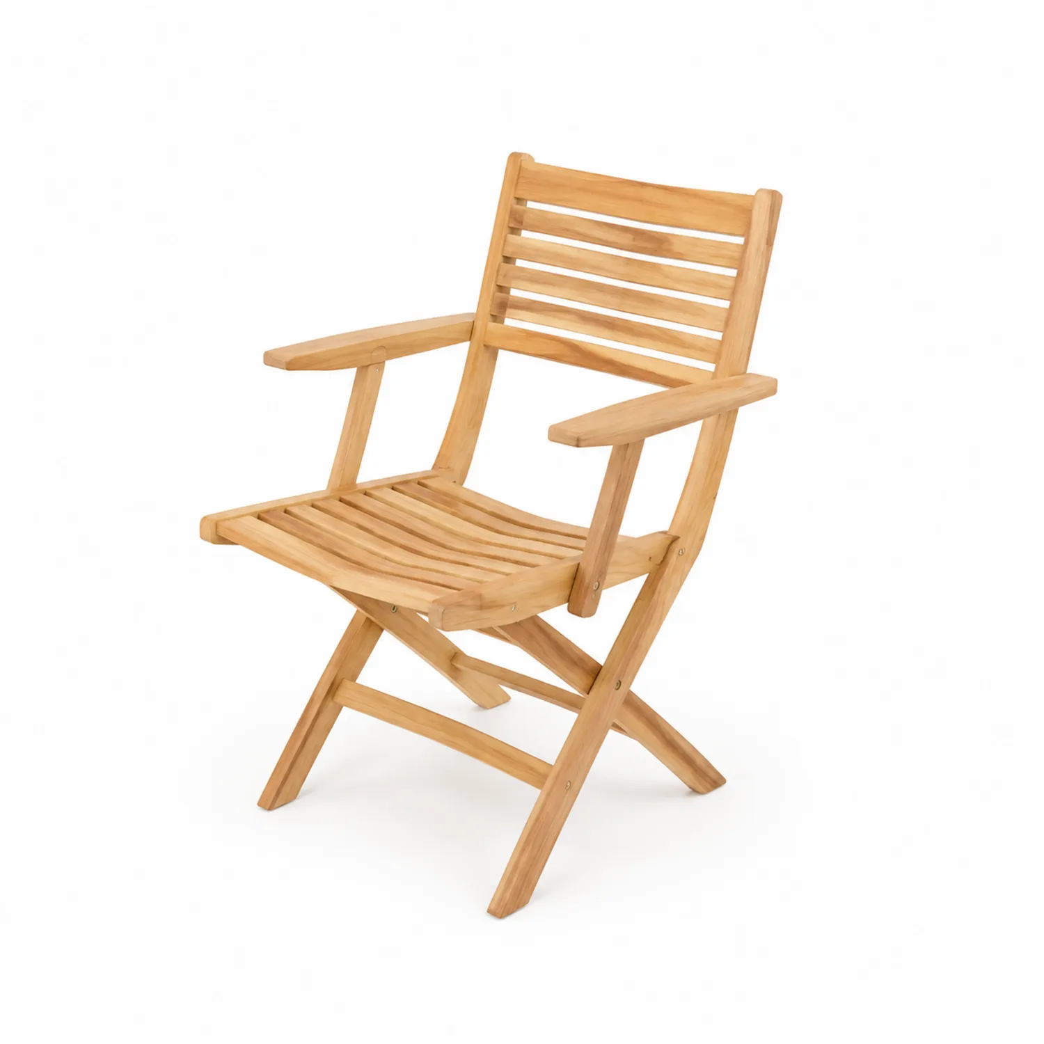 Chaise pliante en teck avec accoudoirs-norqironix