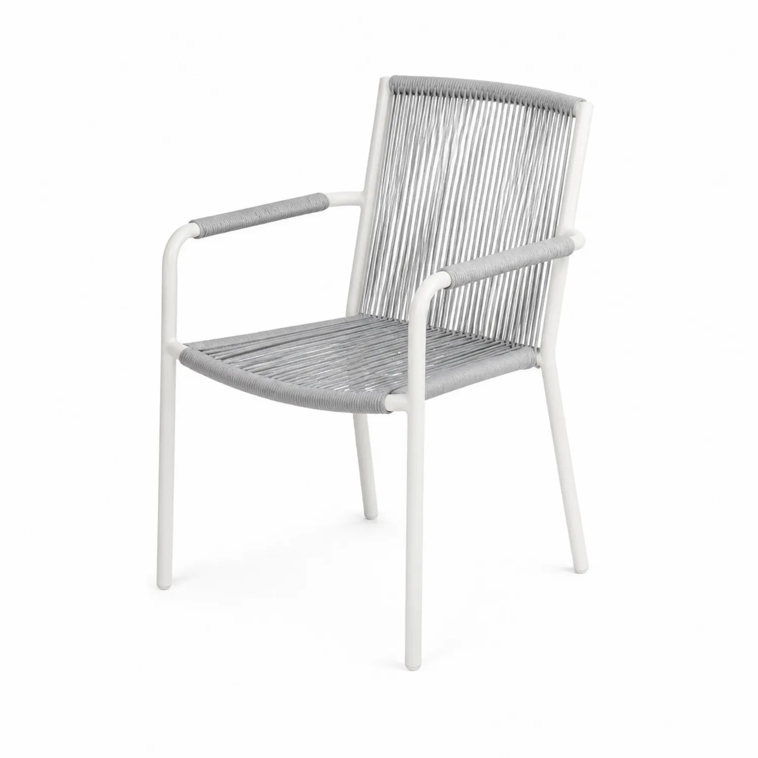 Chaise en corde polyester et aluminium blanc-norqironix
