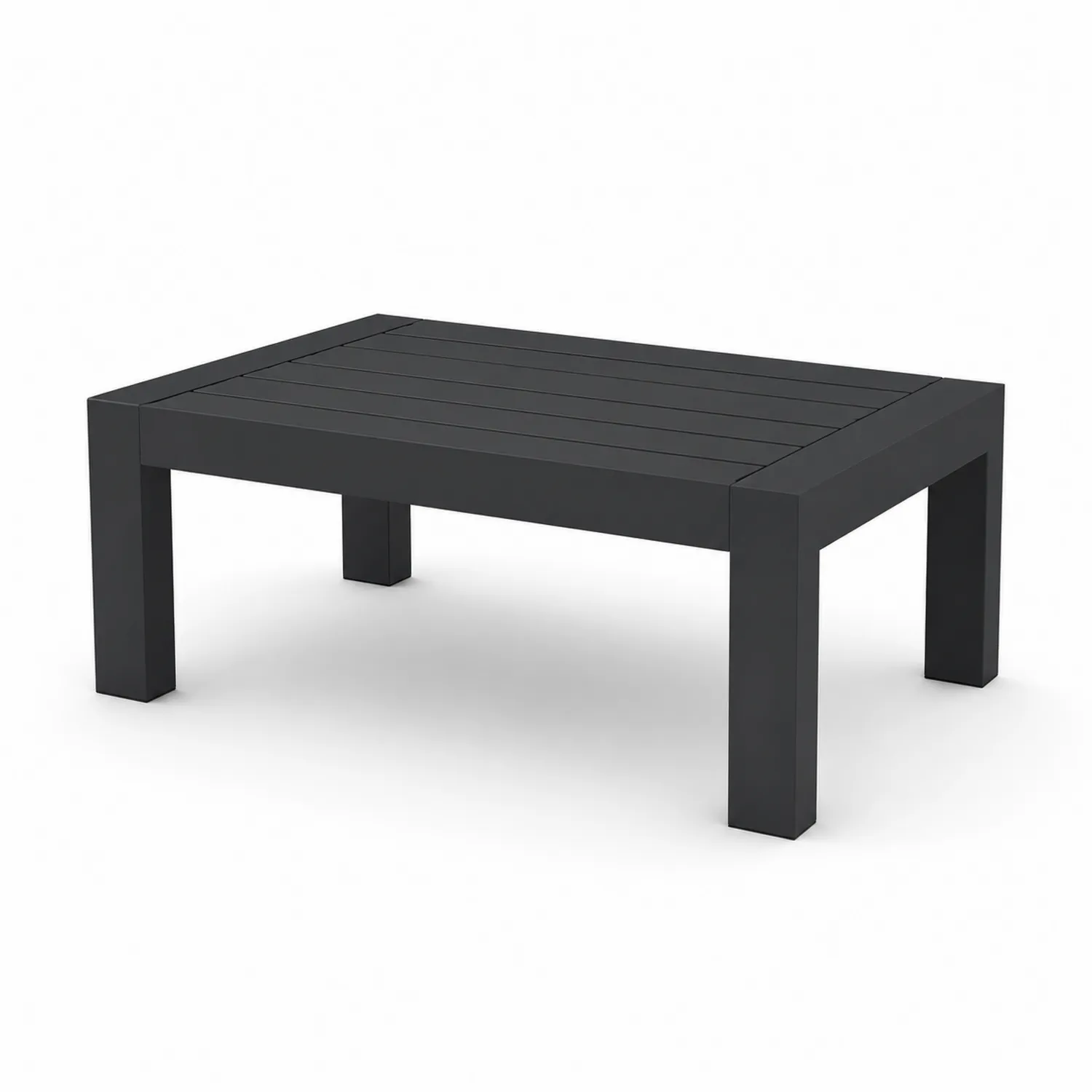 Table basse rectangulaire en aluminium noir-Vexlitorin