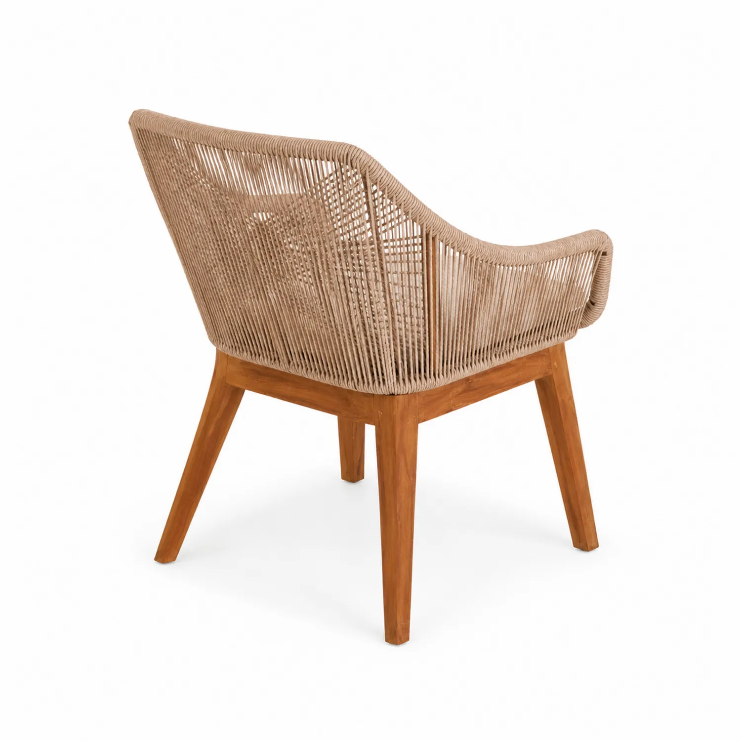 Chaise de jardin en corde avec pieds en bois d'acacia-Vexlitorin