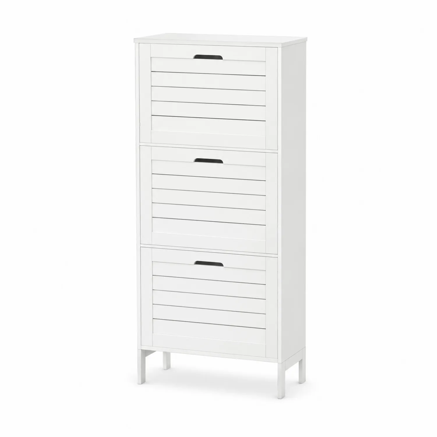 Armoire à chaussures blanche en MDF avec métal-Vexlitorin