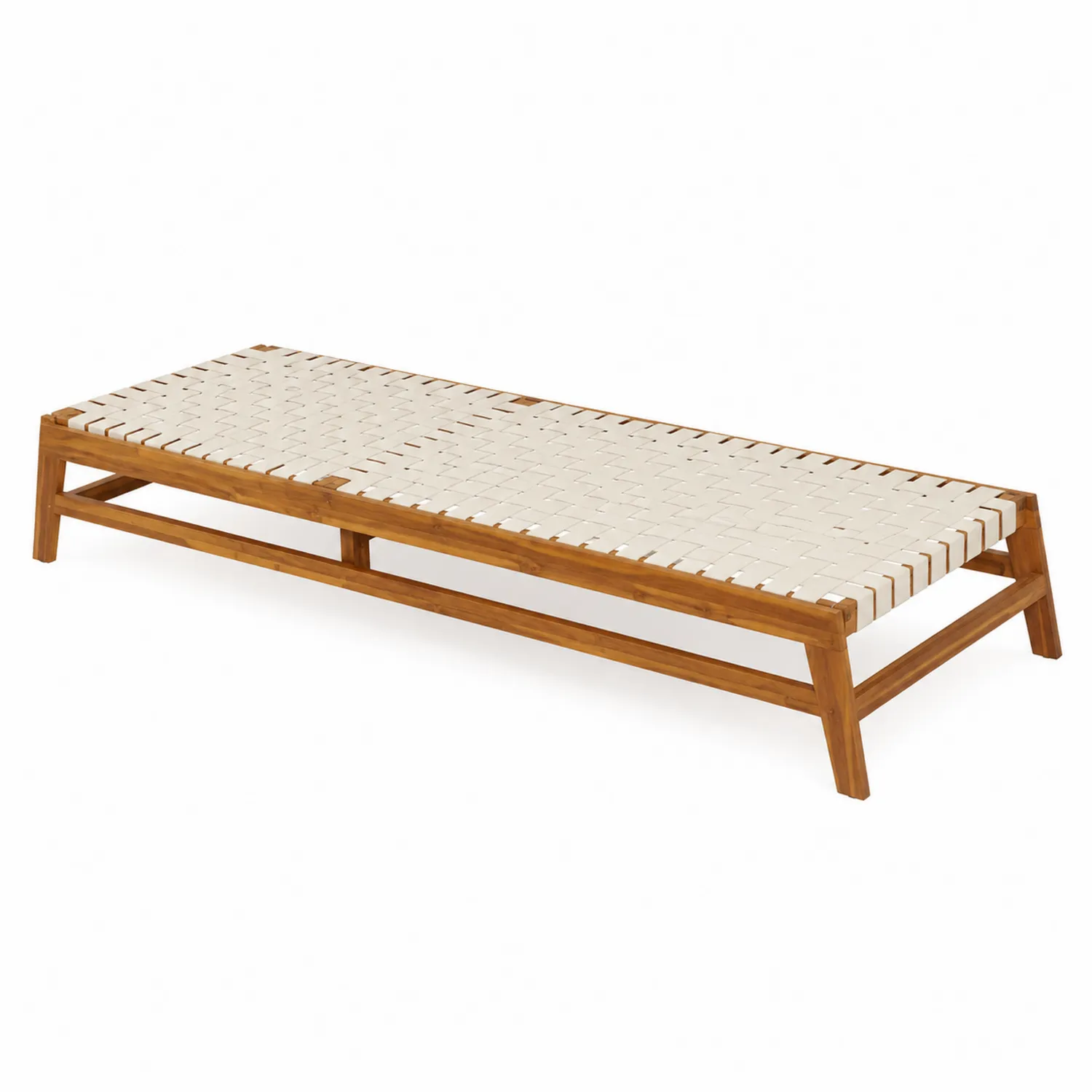 Chaise Longue de Jardin en Bois d'Acacia et Lattes de Polyester 200x70x30 cm-Vexlitorin
