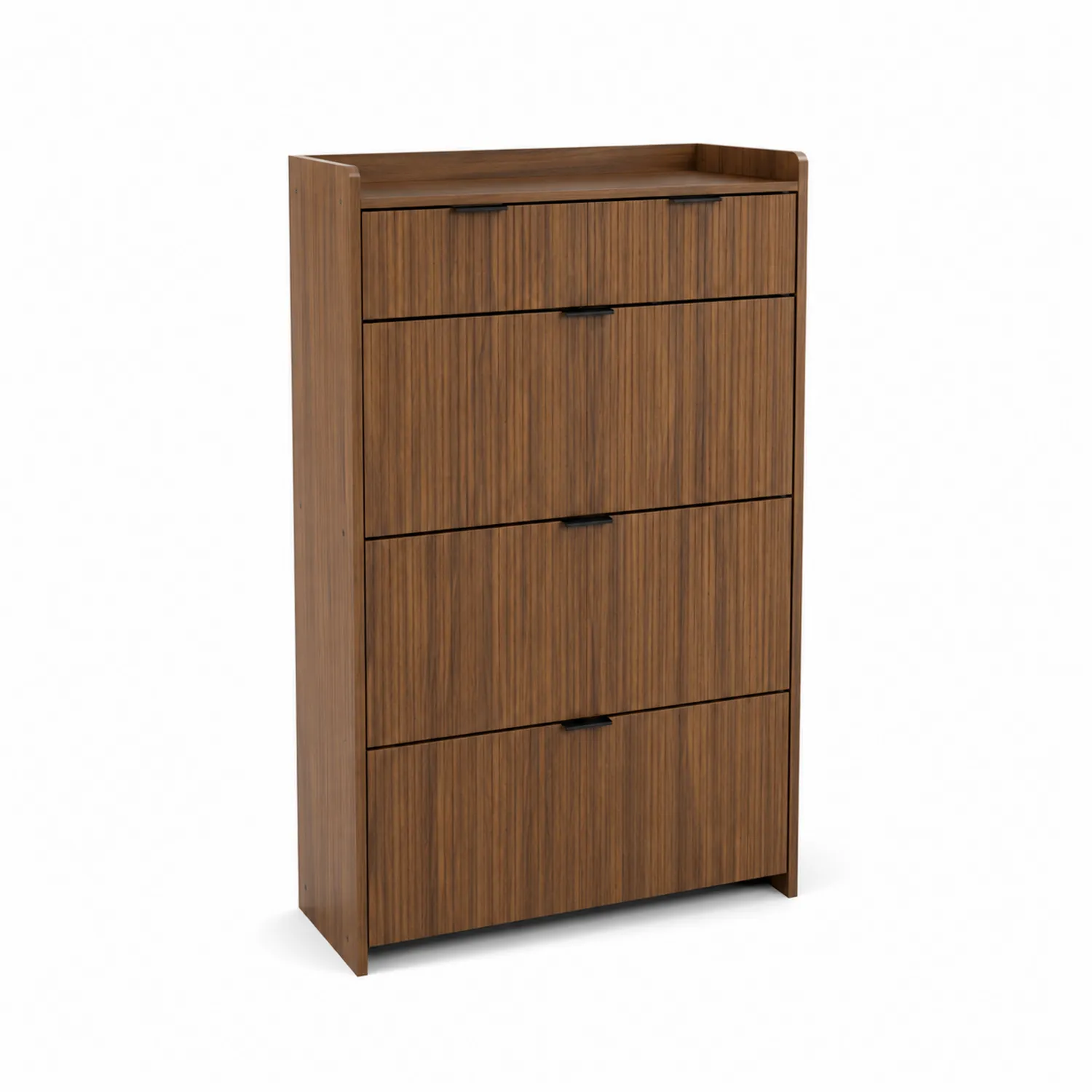 Meuble à chaussures en bois avec 4 abattants 65x25x119cm-Vexlitorin