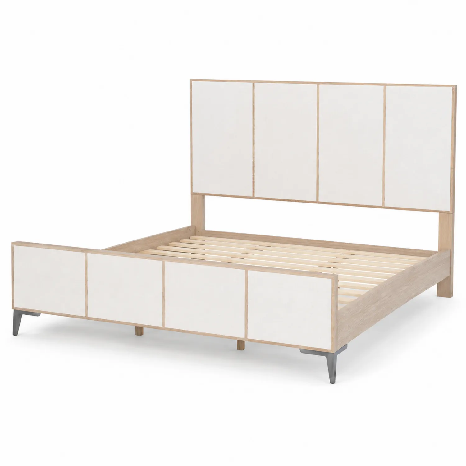 Lit double en bois et MDF blanc 200x160 cm-Vexlitorin