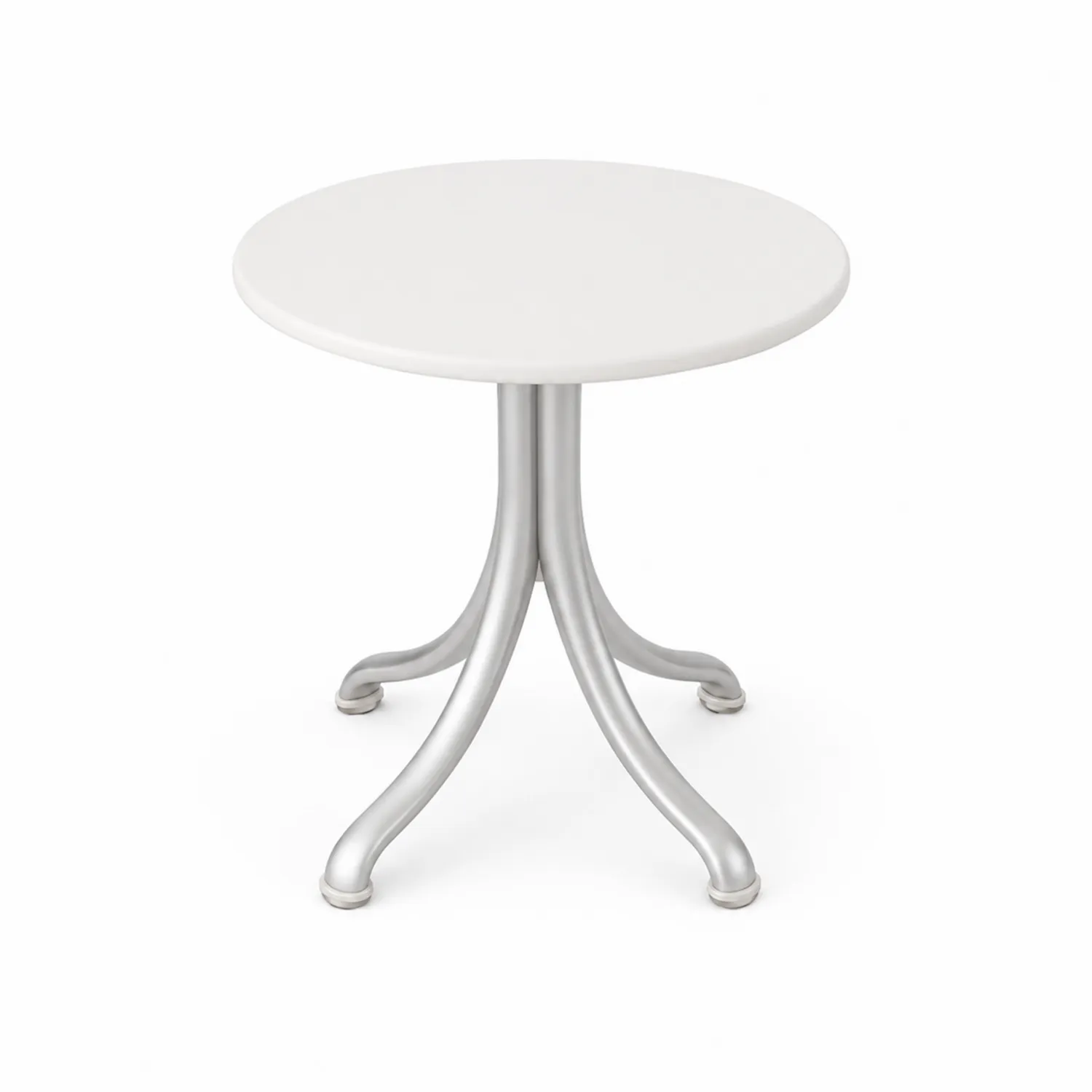 Table d'appoint ronde blanche en métal et plastique-Vexlitorin