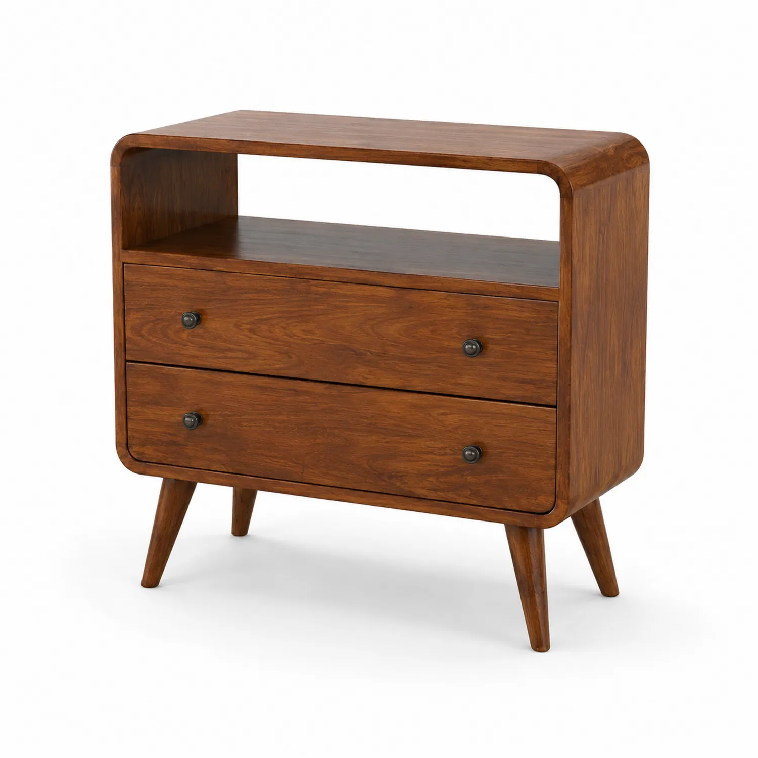 Commode Bois avec Tiroirs et Espace Ouvert 80x35x75 cm-Vexlitorin