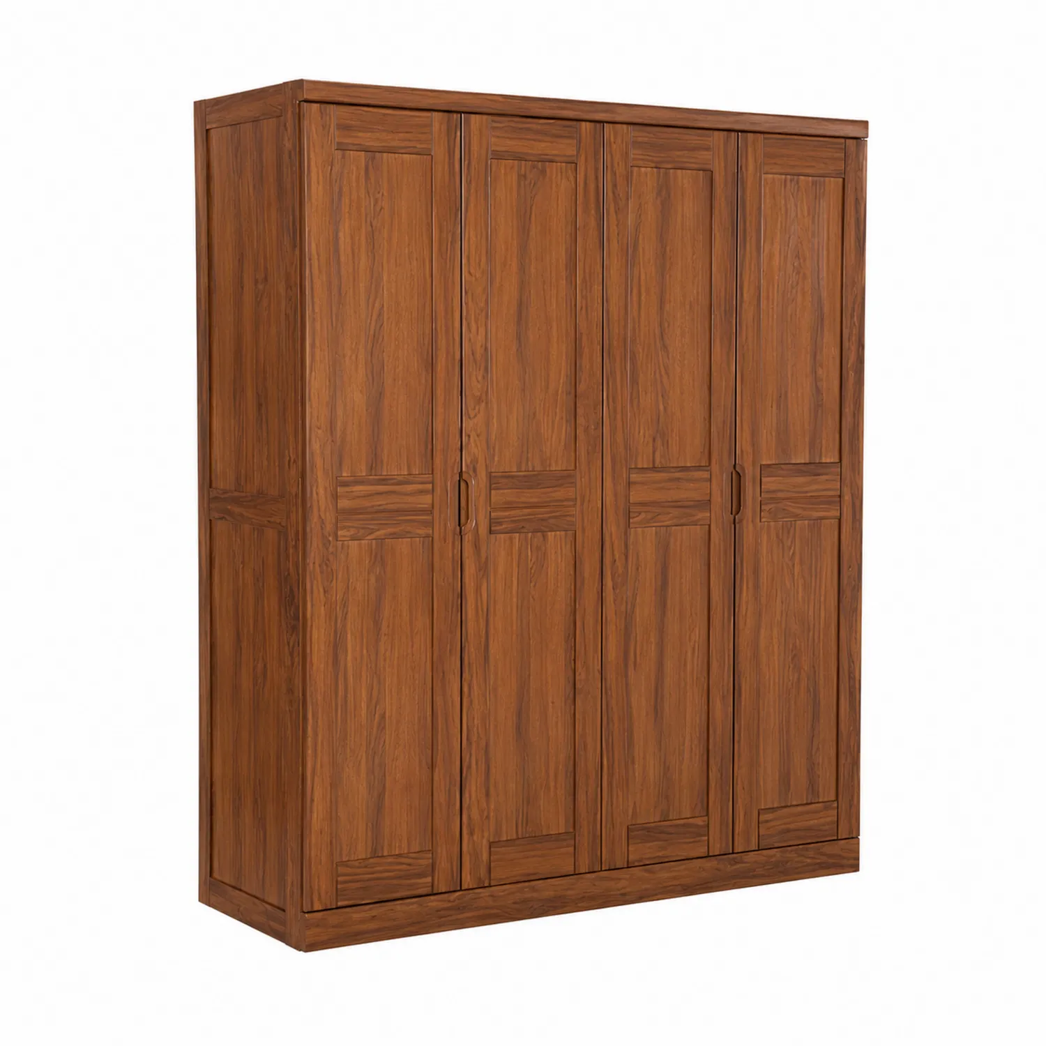 Armoire 4 portes en chêne massif Marron-Vexlitorin