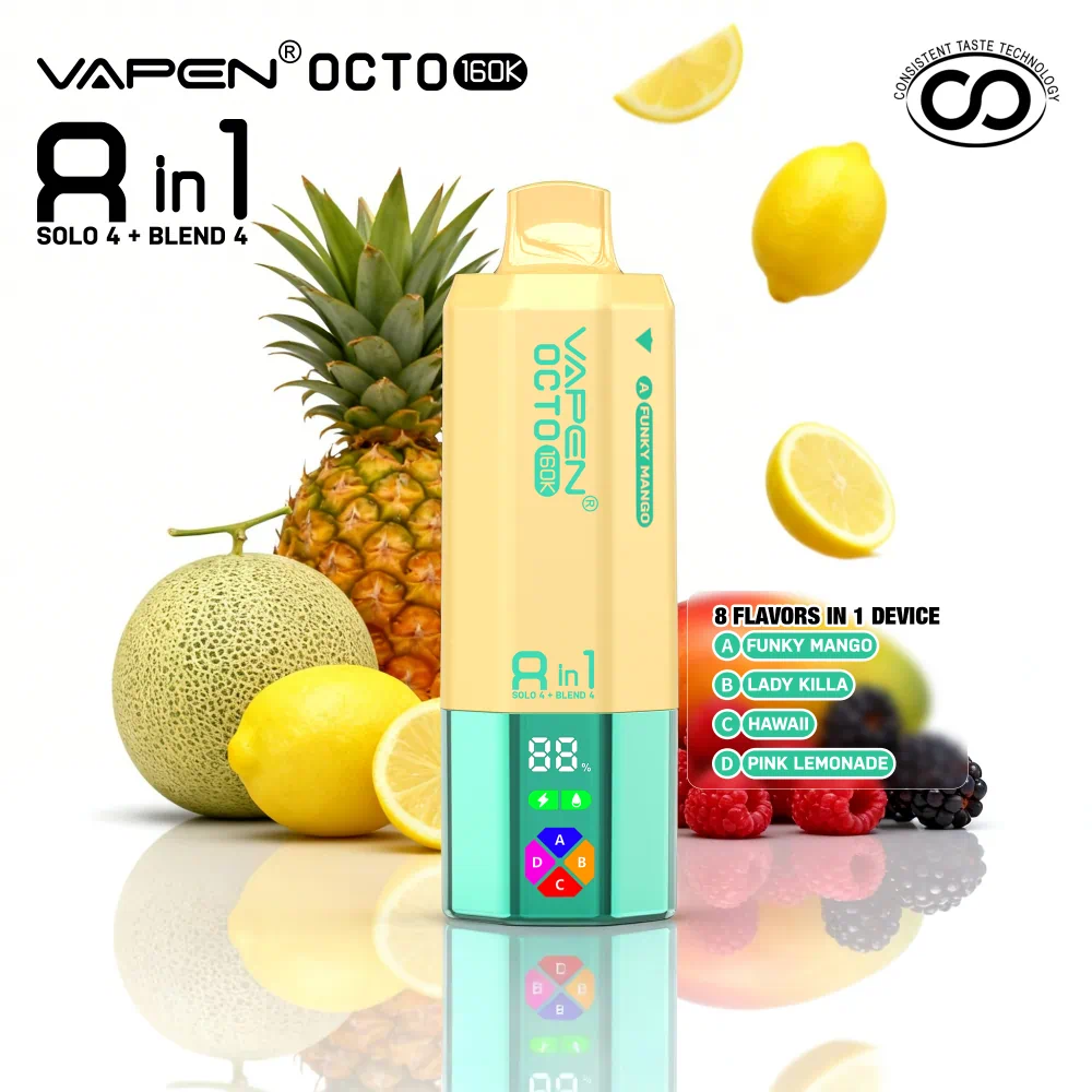 VAPEN OCTO 160000 Puffs - Funky Mango + Lady Killa + Hawaii + Pink Lemonade