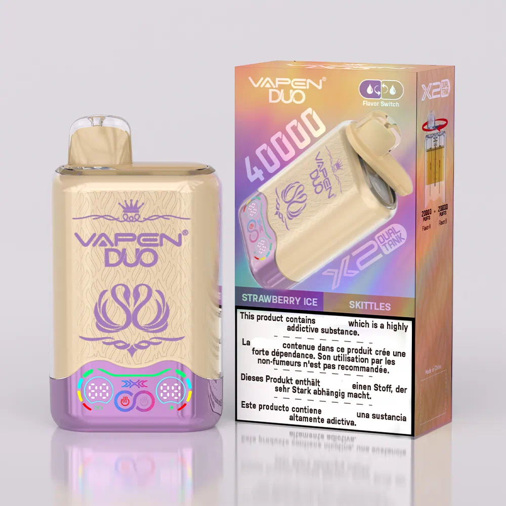 VAPEN DUO 40000 Puffs - Erdbeere Eis & Skittles