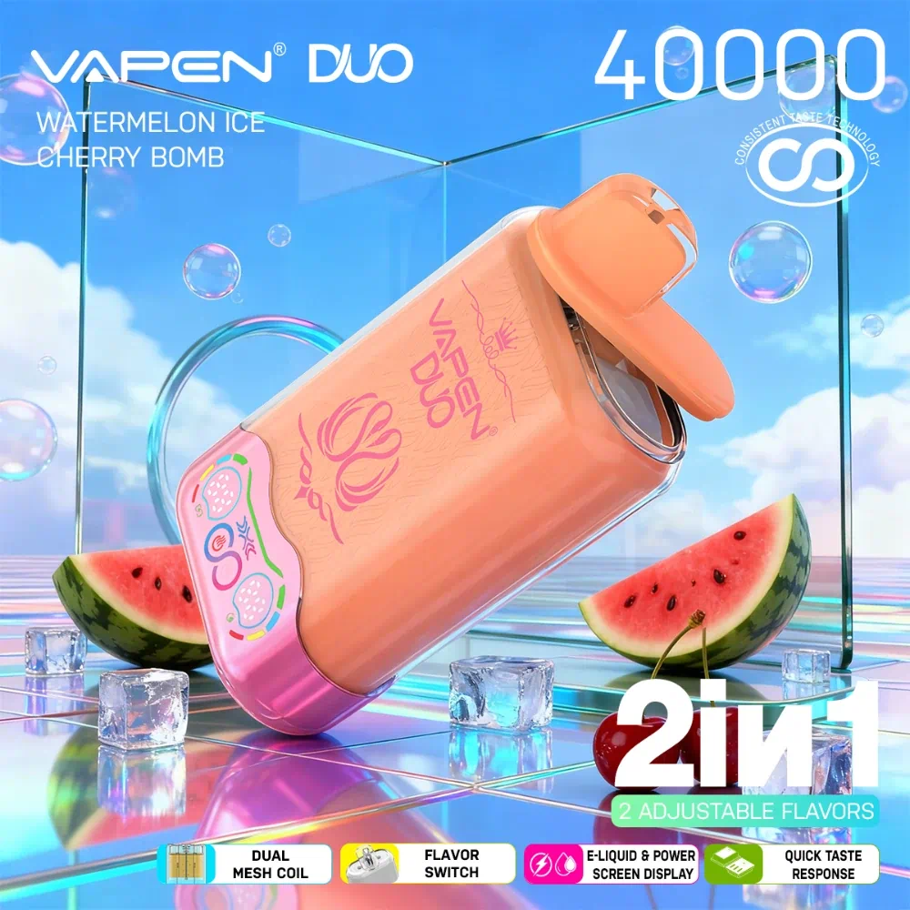 VAPEN DUO 40000 Puffs - Wassermelone Eis & Kirschbombe