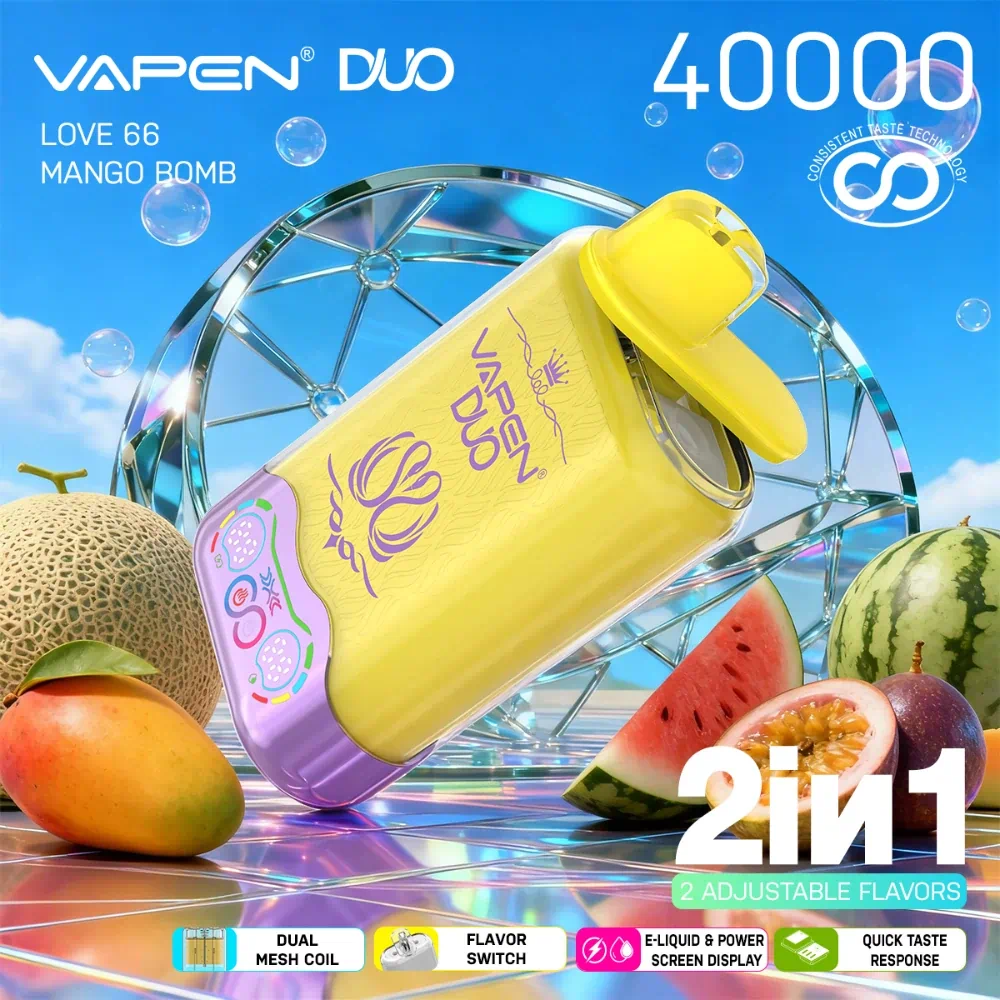 VAPEN DUO 40000 Puffs - Love 66 & Mango Bomb
