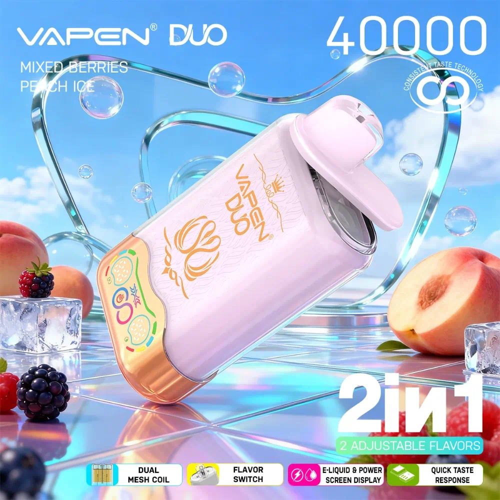 VAPEN DUO 40000 Puffs - Beerenmix & Pfirsich Eis