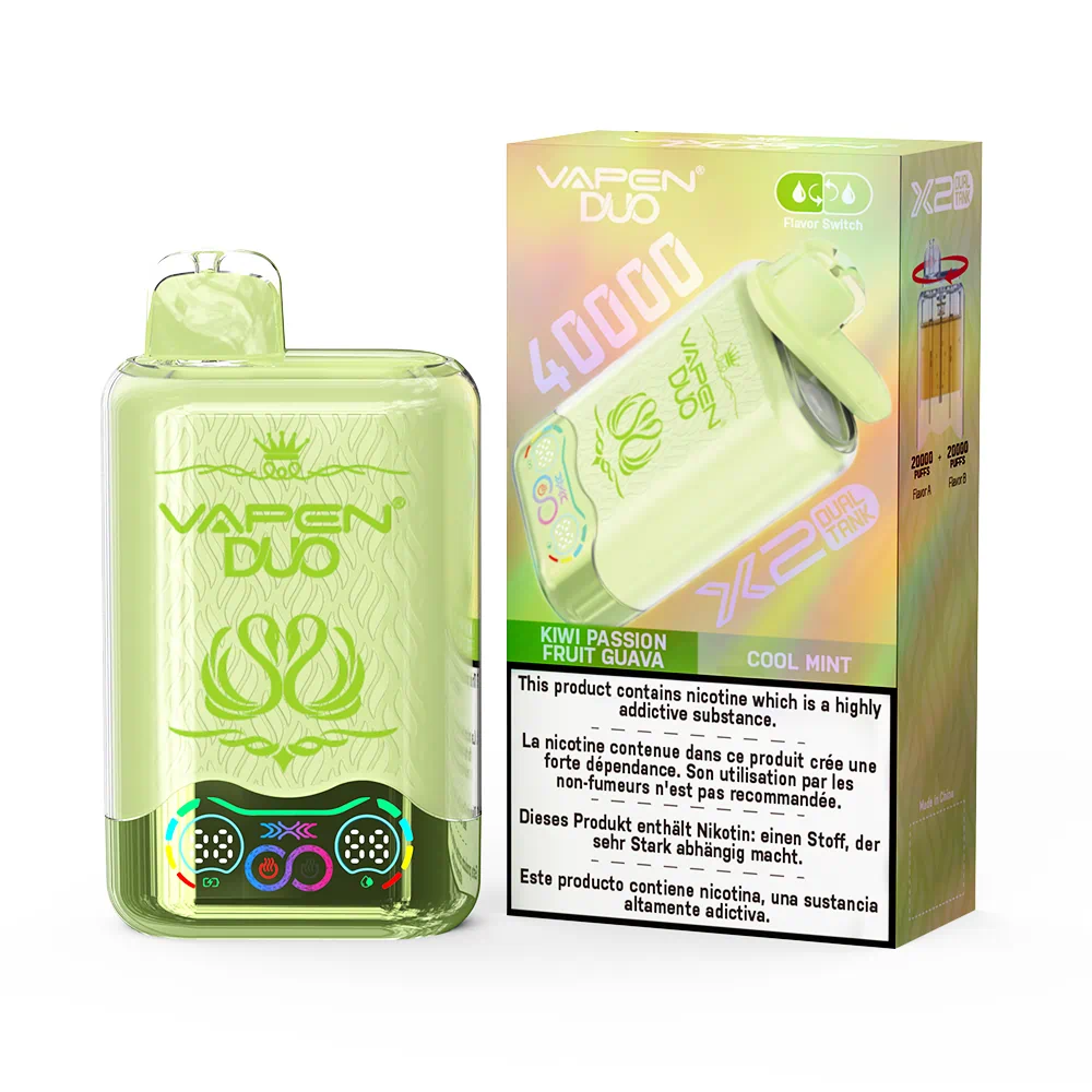 VAPEN DUO 40000 Puffs - Kiwi Passionsfrucht Guave & Cool Mint