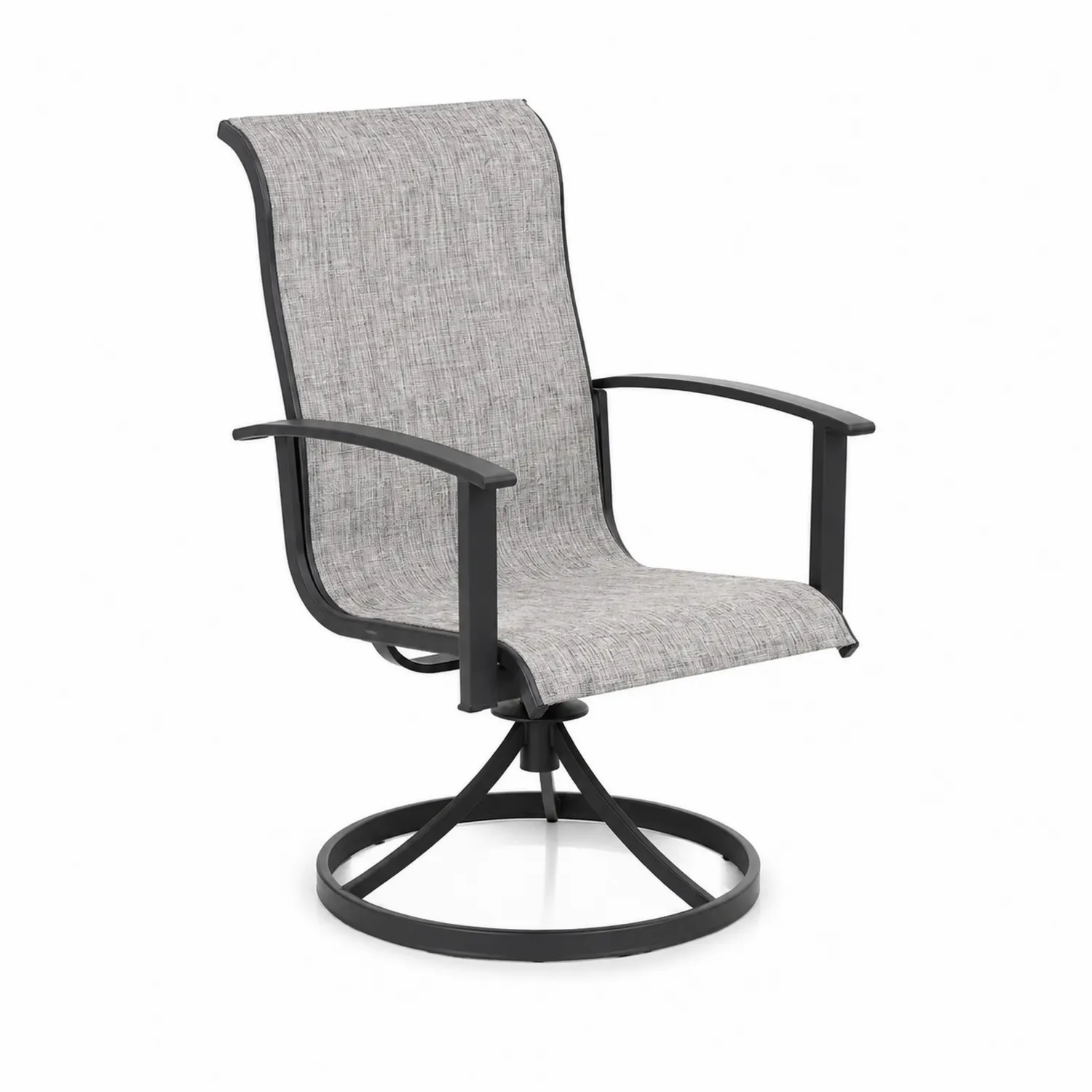 Silla de Aluminio Giratoria con Tela de Textileno Gris-Skandiformco