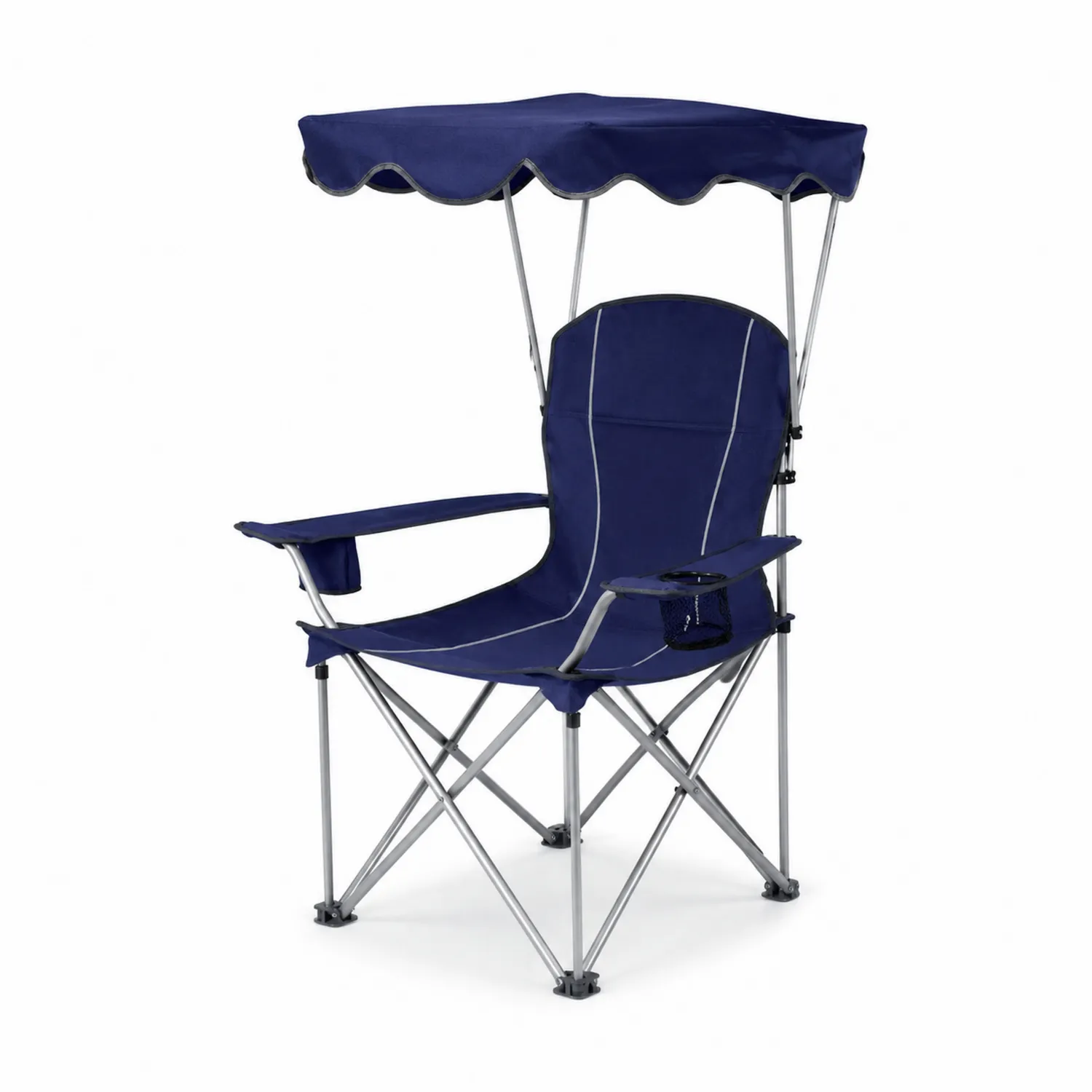 Silla Plegable de Aluminio y Poliéster con Toldo Azul-Skandiformco