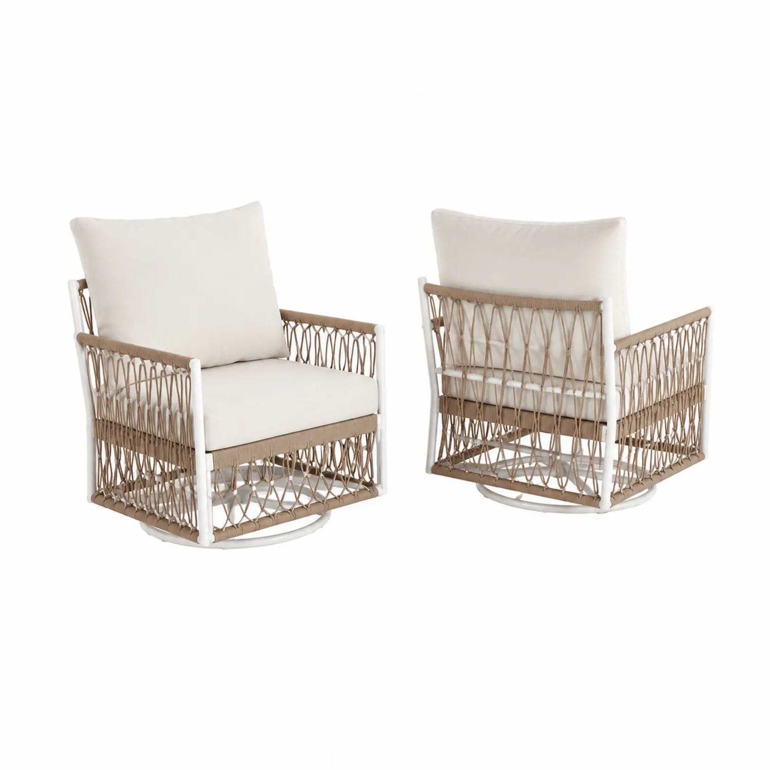 Sillón giratorio de aluminio para exterior con cojines de poliéster-Skandiformco