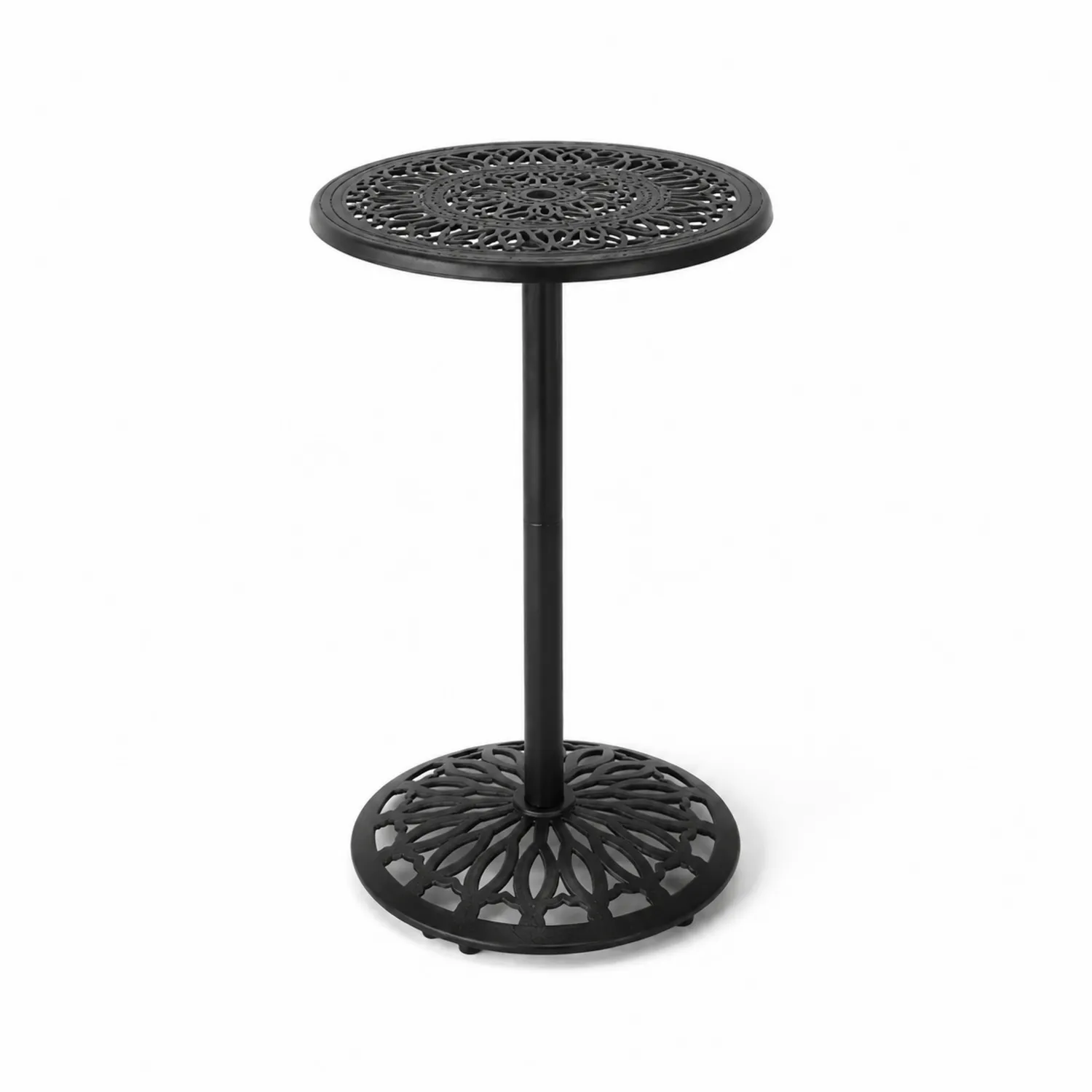 Mesa redonda de aluminio fundido negro de 60 cm de diámetro-Skandiformco