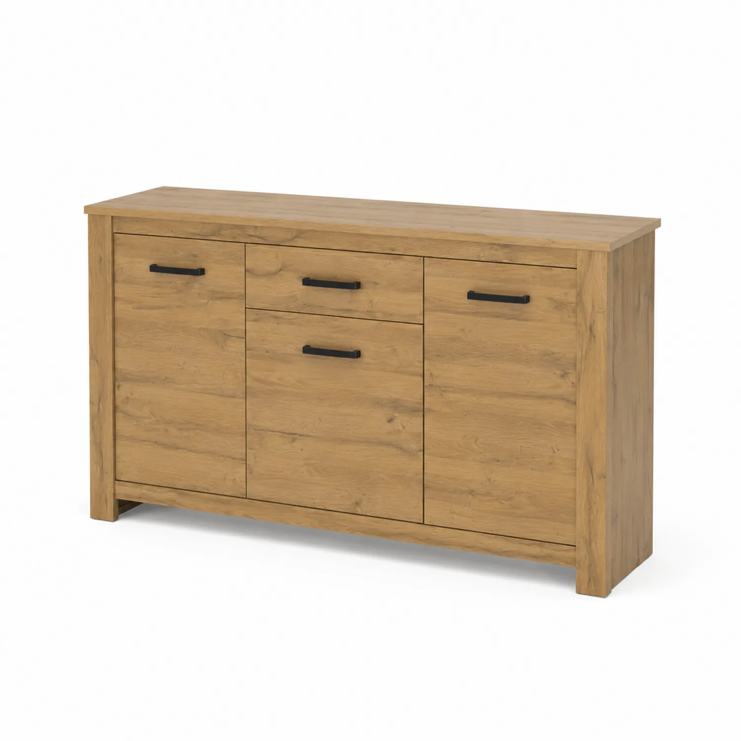 Aparador de Madera con 3 Puertas y 2 Cajones 160x85x40 cm-Skandiformco