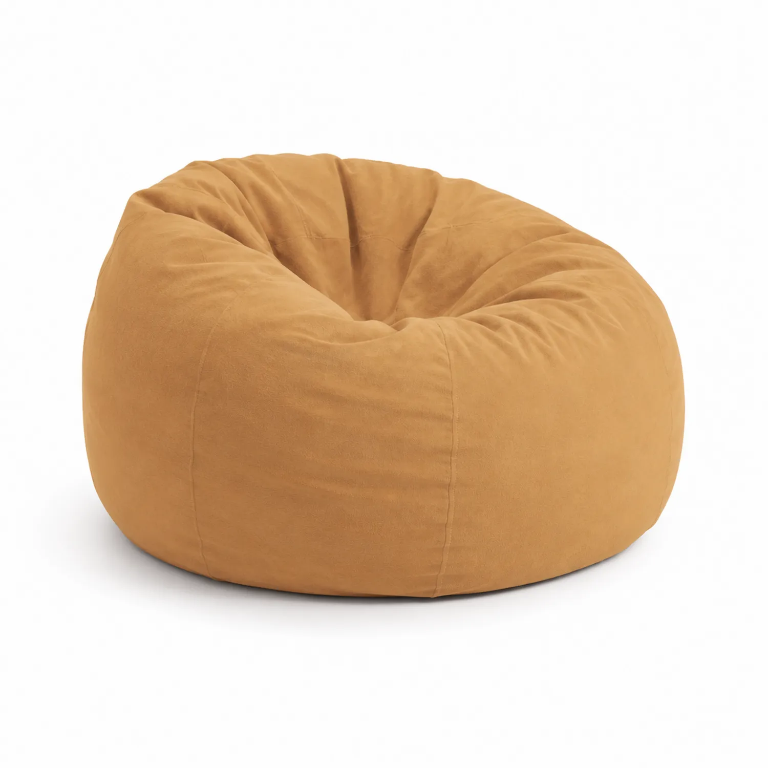 Sillón Puff Redondo de Tela Mostaza 100cm-Skandiformco